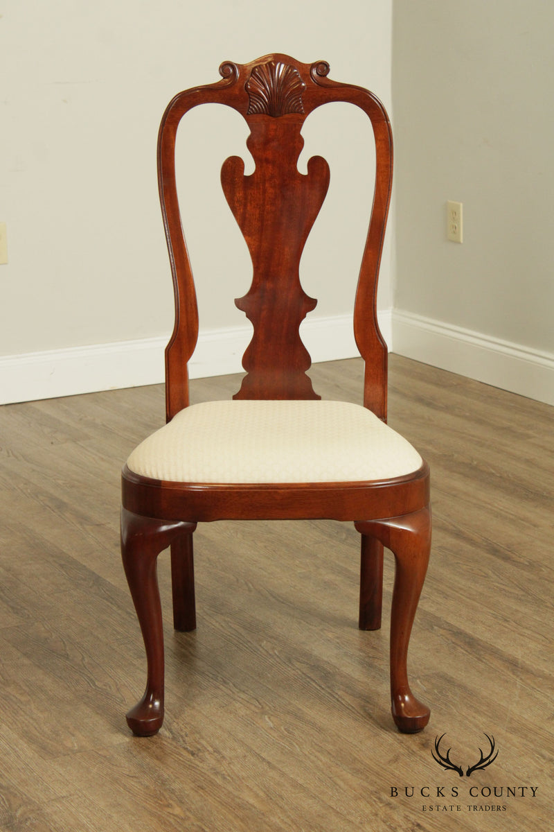 Stickley Mahogany Set 8 Queen Anne Style Dining Chairs