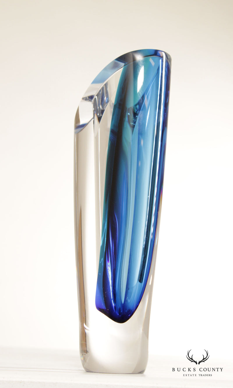 Kosta Boda Göran Wärff 'Sydney' Blue Art Glass Vase