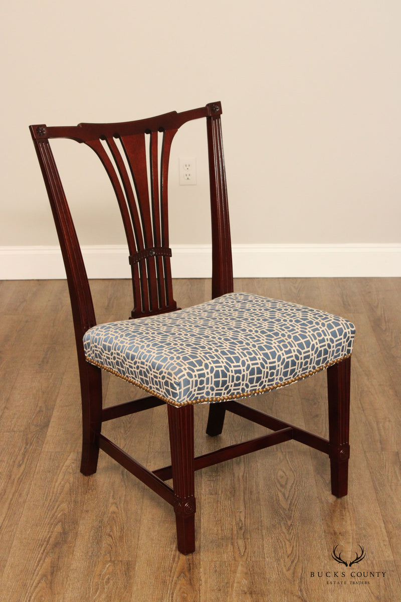John Widdicomb Chippendale Style Set Six Mahogany Dining Chairs