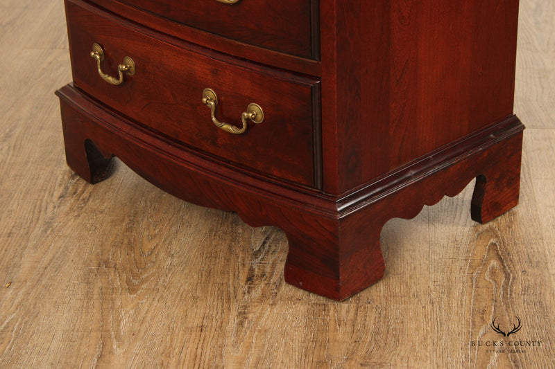 Pennsylvania House Chippendale Style Cherry Bow Front Chest Nightstand