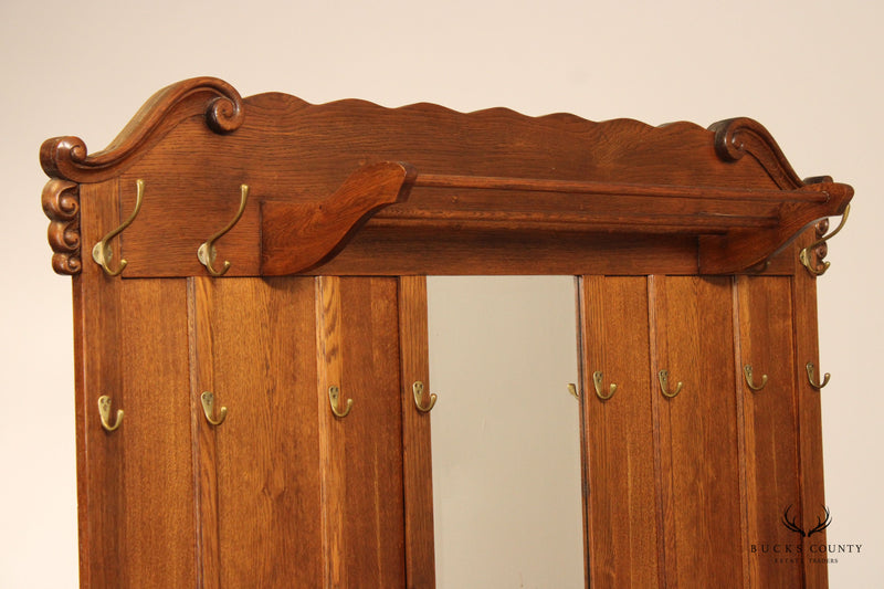 Victorian Carved Oak Coat Rack or Hall Stand