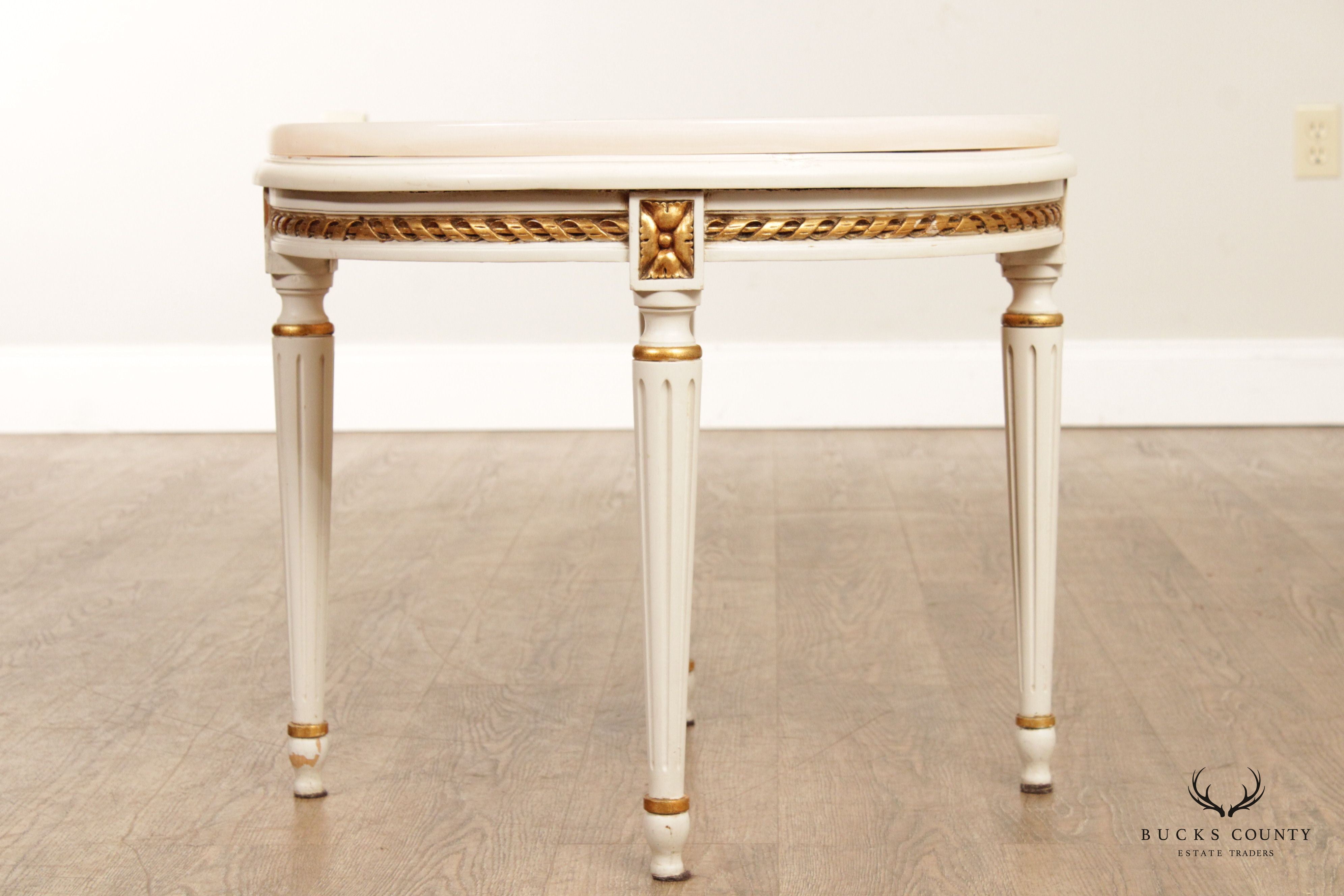 Italian Louis XVI Style Onyx Top Side Table