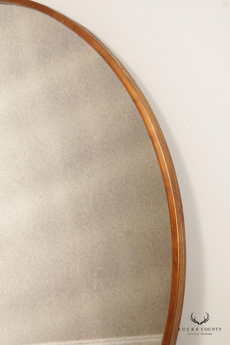 Contemporary Round Gold Metal Large Wall Mirror