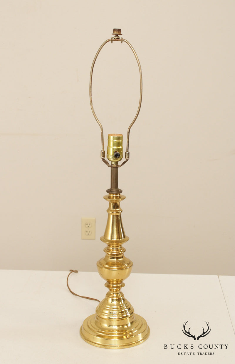Vintage Turned Column Brass Lamps
