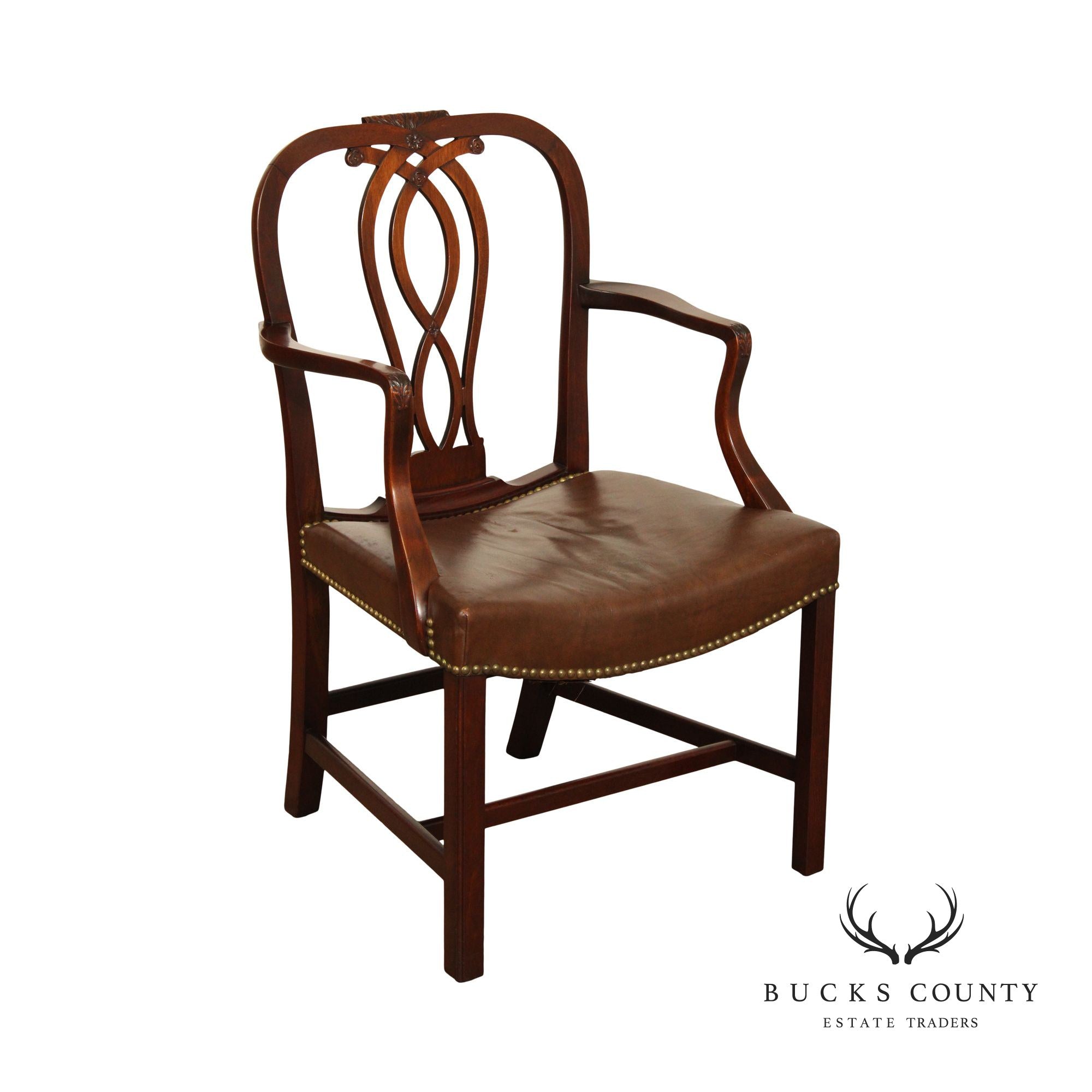 A.H. Davenport Co. Chippendale Style Custom Mahogany Armchair