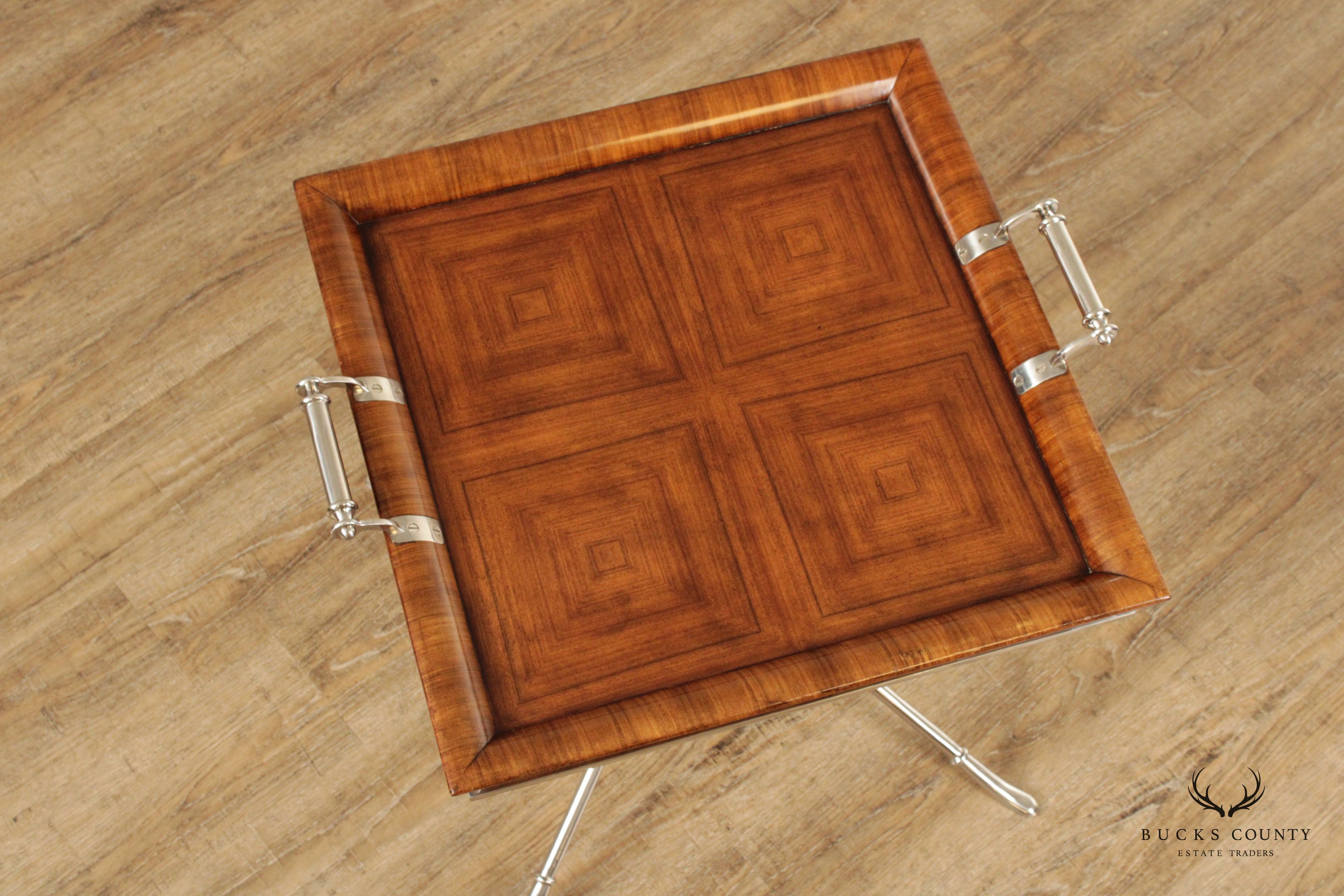 Theodore Alexander Modern Parquetry Tray Table