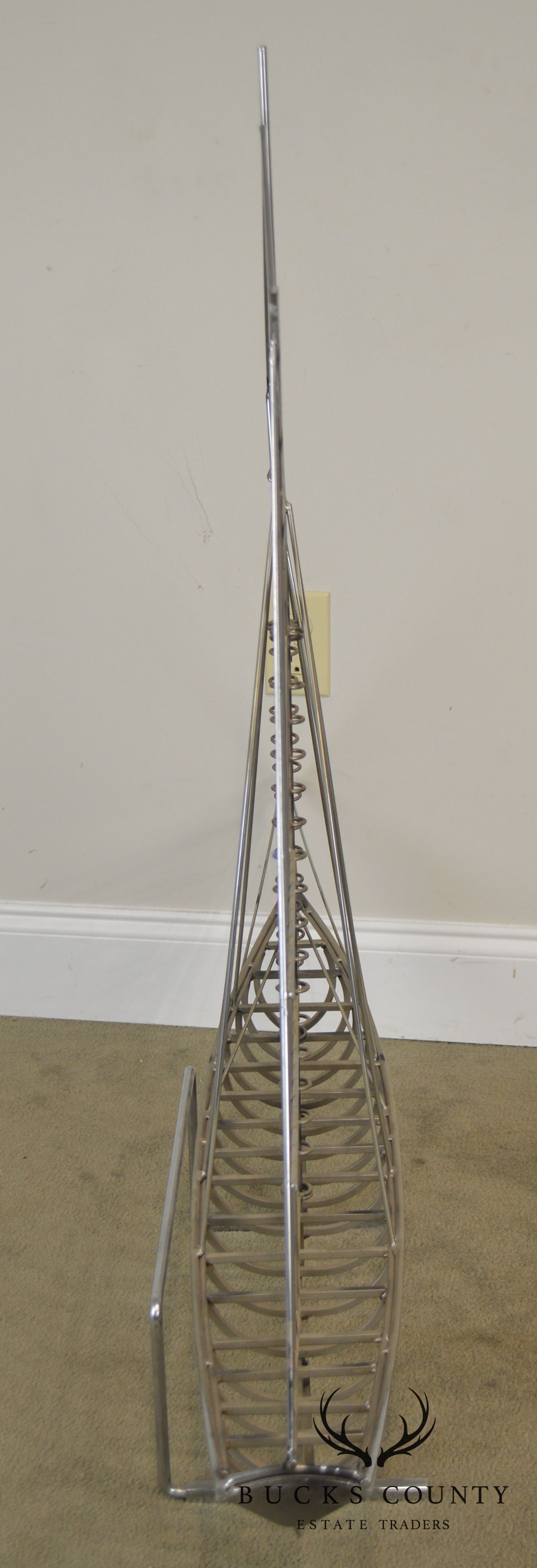 Curtis Jere Large Metal Sailboat Ship Sculpture