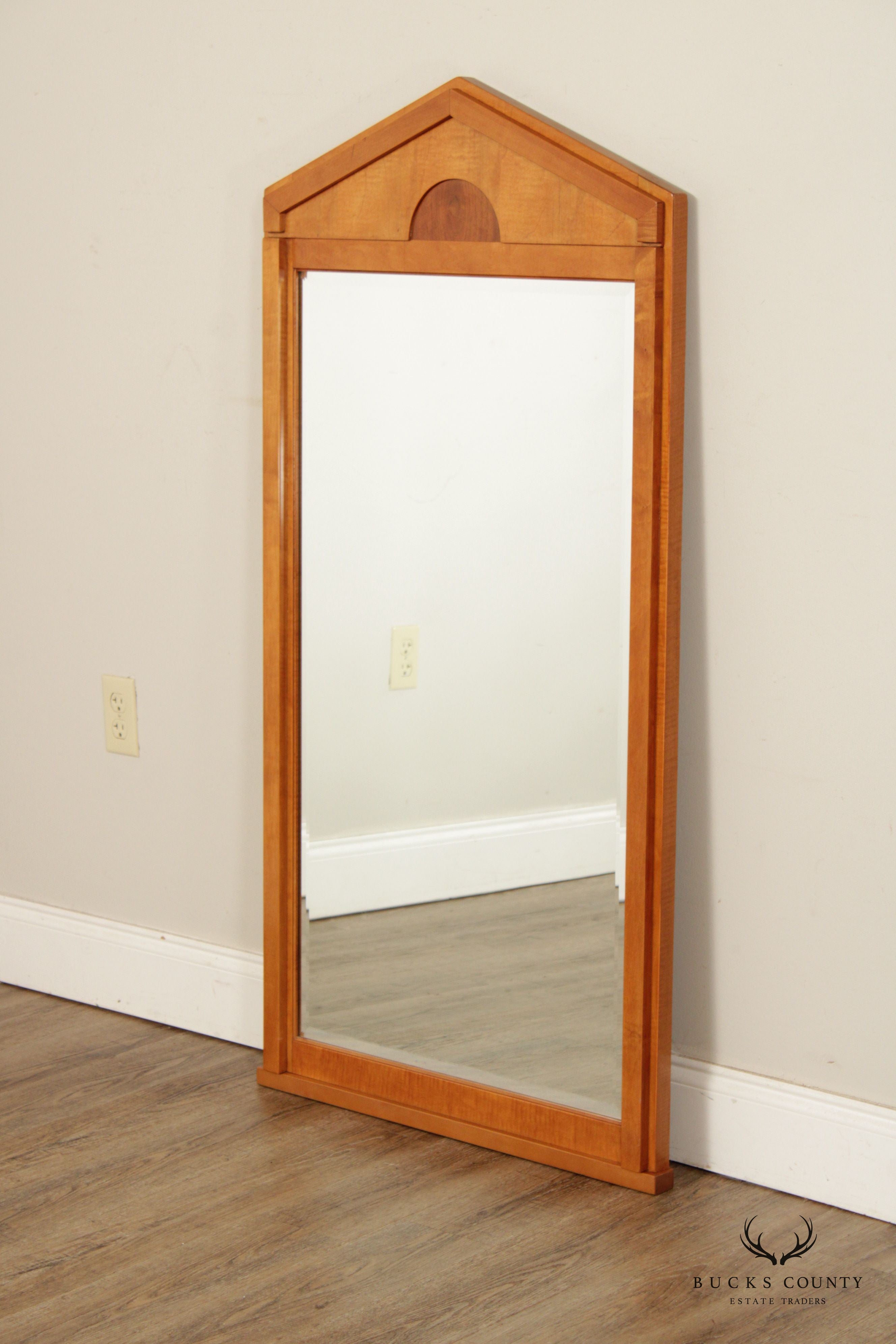 Hickory White Biedermeier Style Beveled Wall Mirror