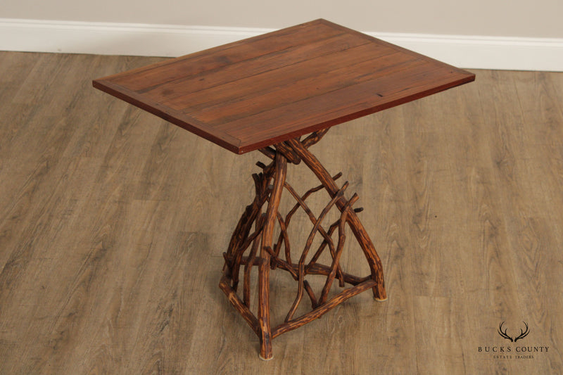 Vintage Adirondack Style Twig Side Table