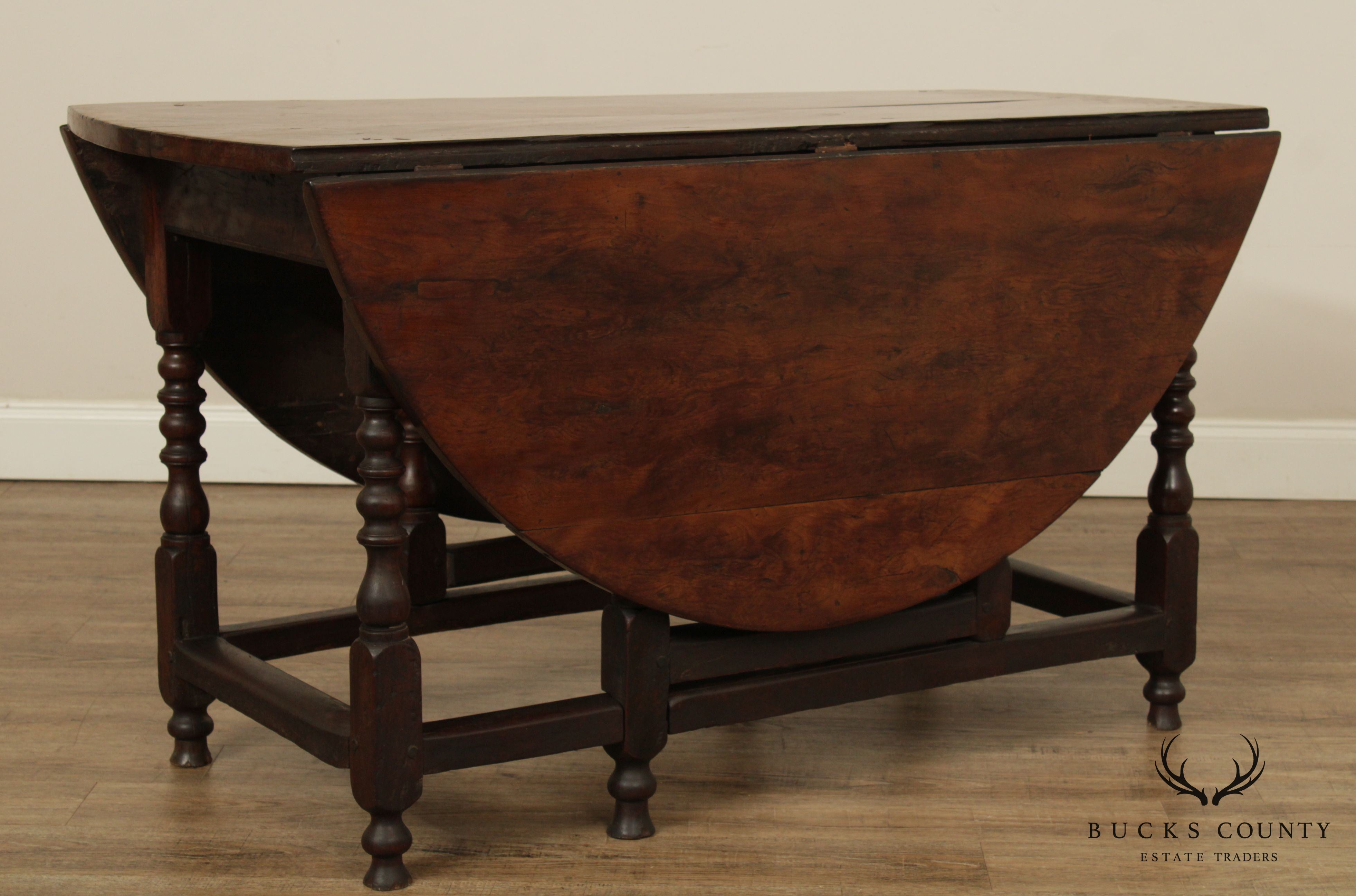 Antique 18th Century English Walnut Drop Leaf Table