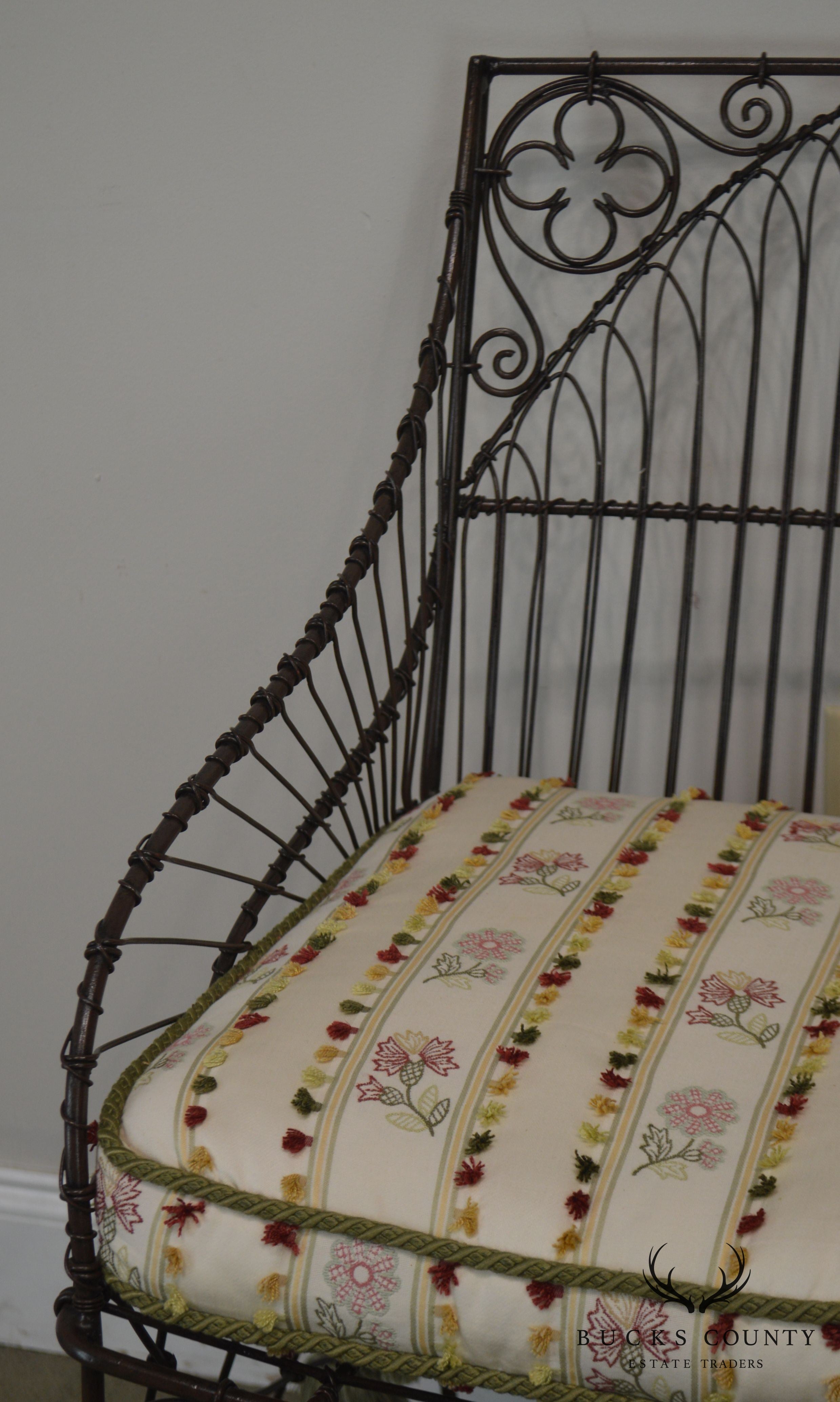 Palecek Victorian Style Metal Wire Armchair