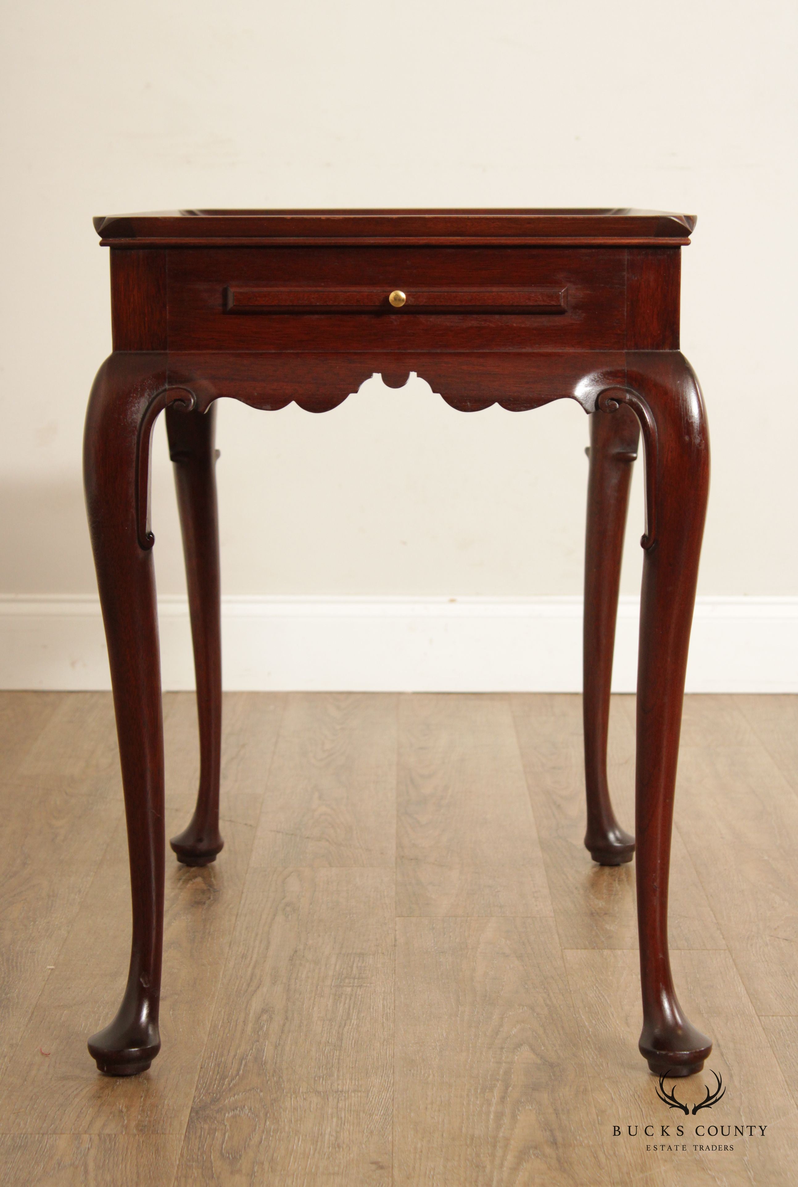 Henkel Harris Queen Anne Style Mahogany Tea Table