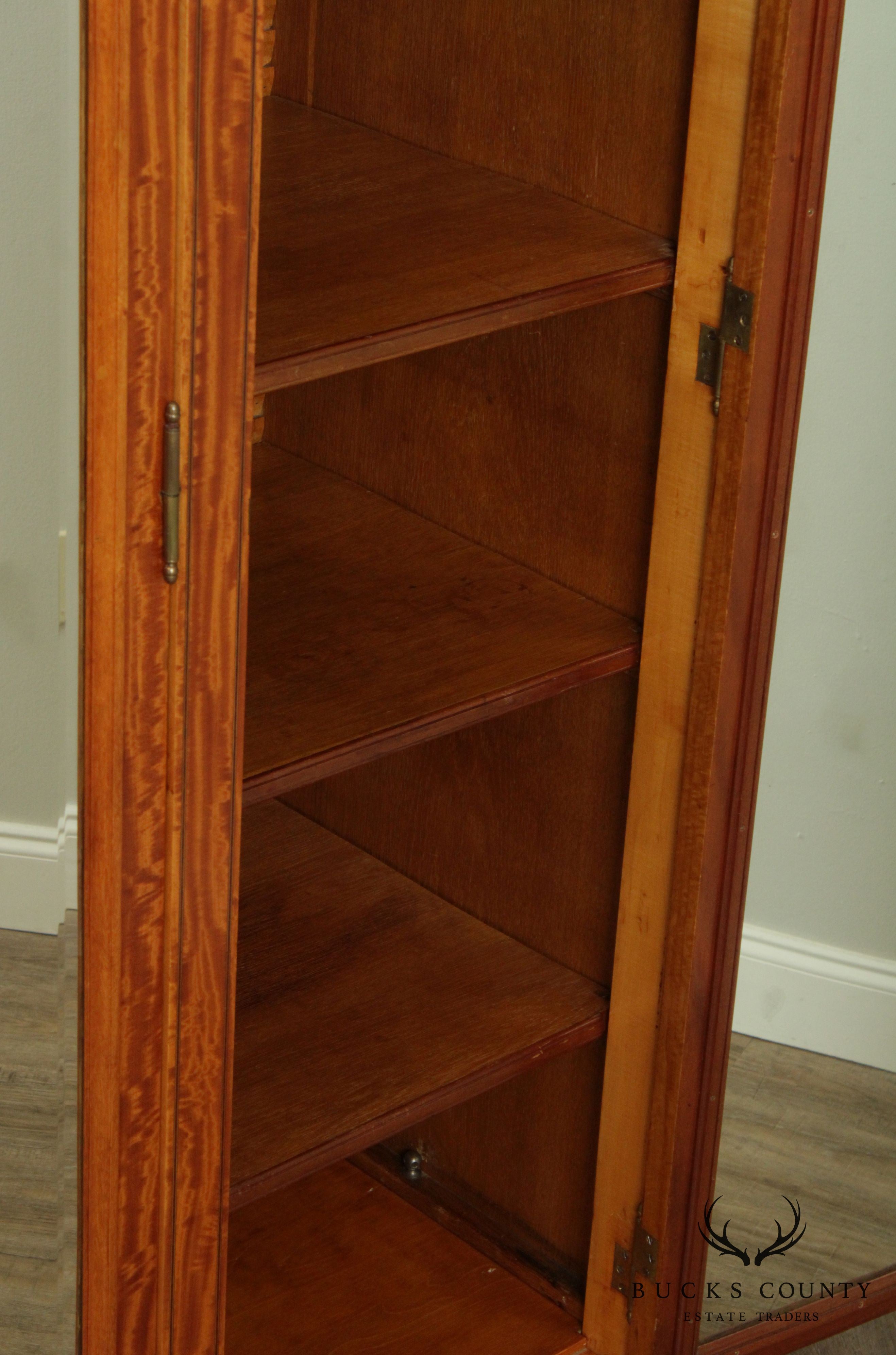 Antique French Louis XVI Marquetry Inlaid Satinwood 3 Door Armoire