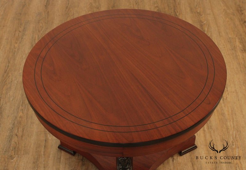 French Empire Style Walnut Round Side Table