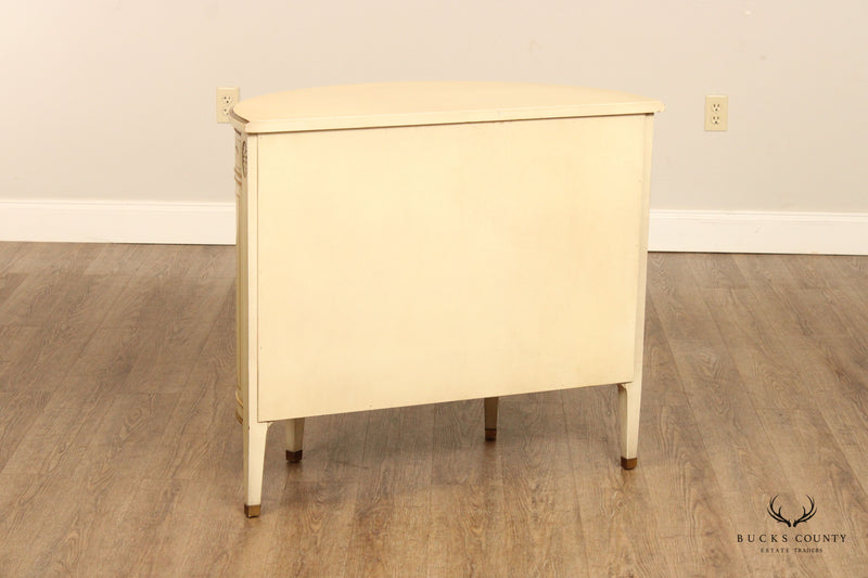 Imperial French Style White-Painted Demilune Console Cabinet