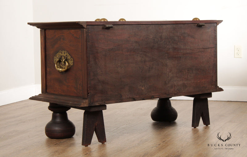 18th Century Continental Brass Mounted Hardwood Blanket Chest