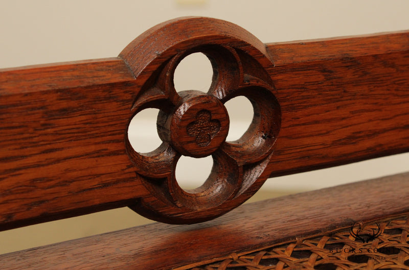 Antique 19th Century American Gothic Style Oak Kneeling Bench
