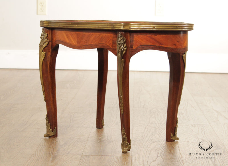 French Louis XV Marquetry Inlaid Cocktail Table