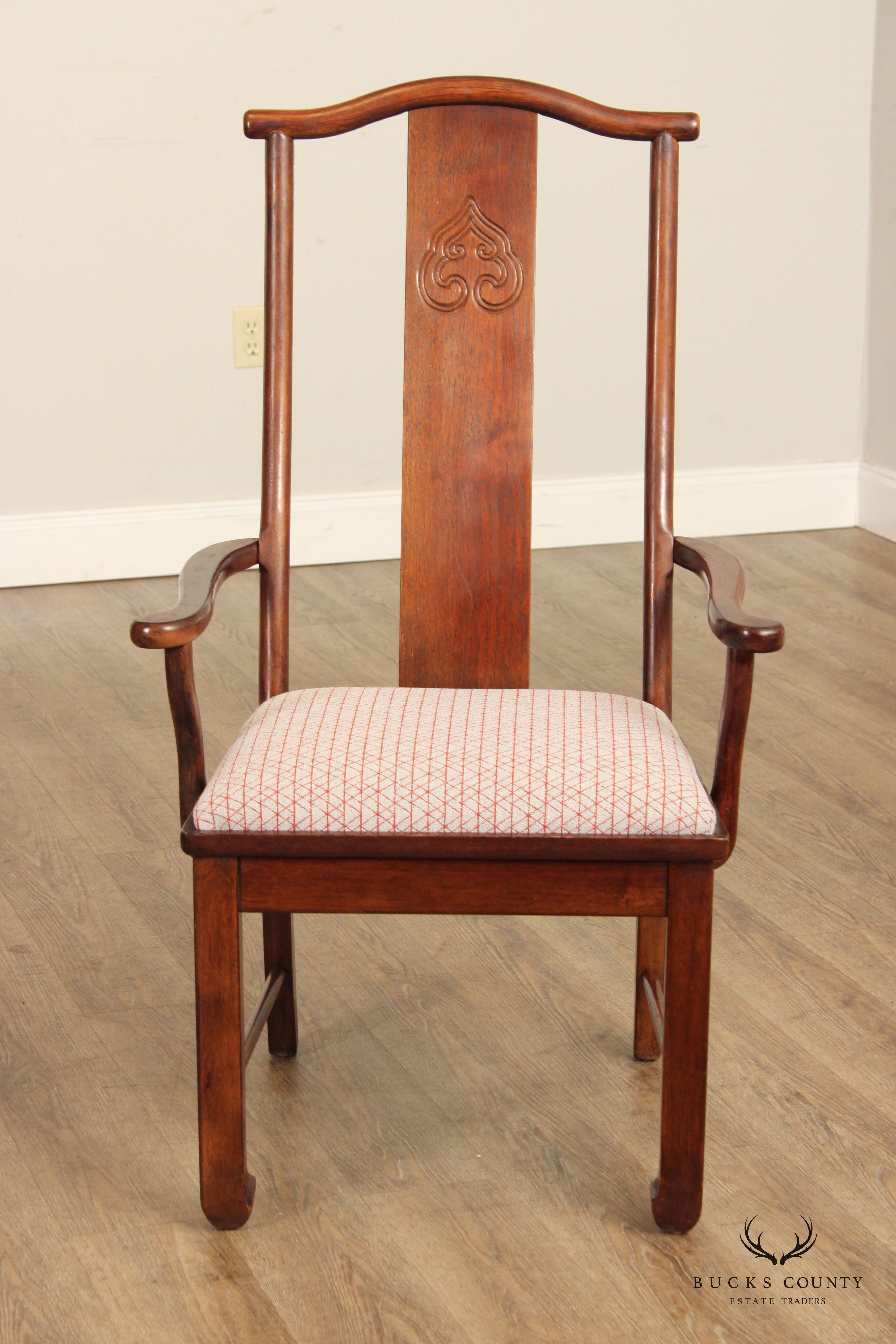 Bernhardt Chinese Style Set of Six Yoke Back Dining Chairs