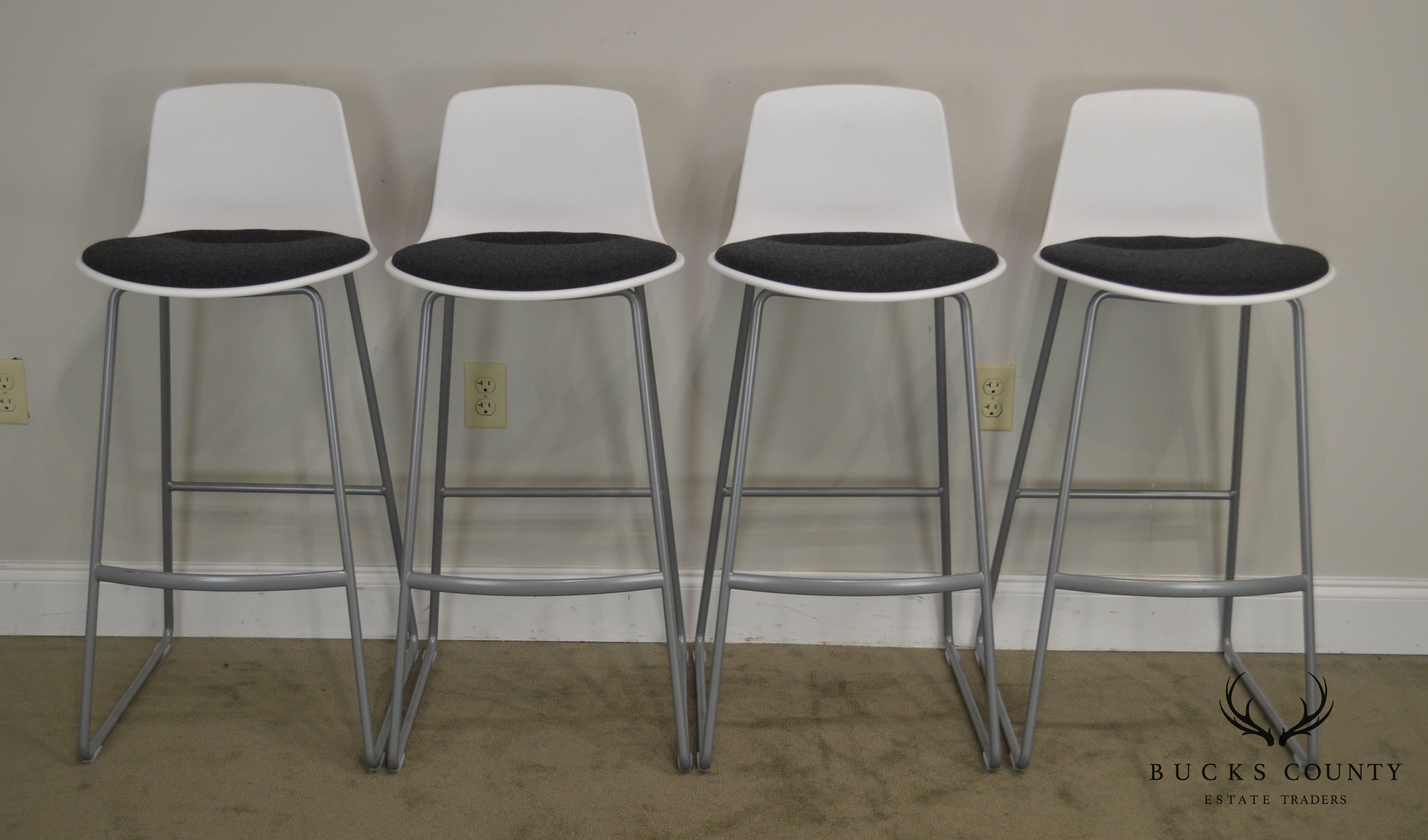 Steelcase Coalesse Enea Lottus Set 4 Sculpted Sled Bar Stools