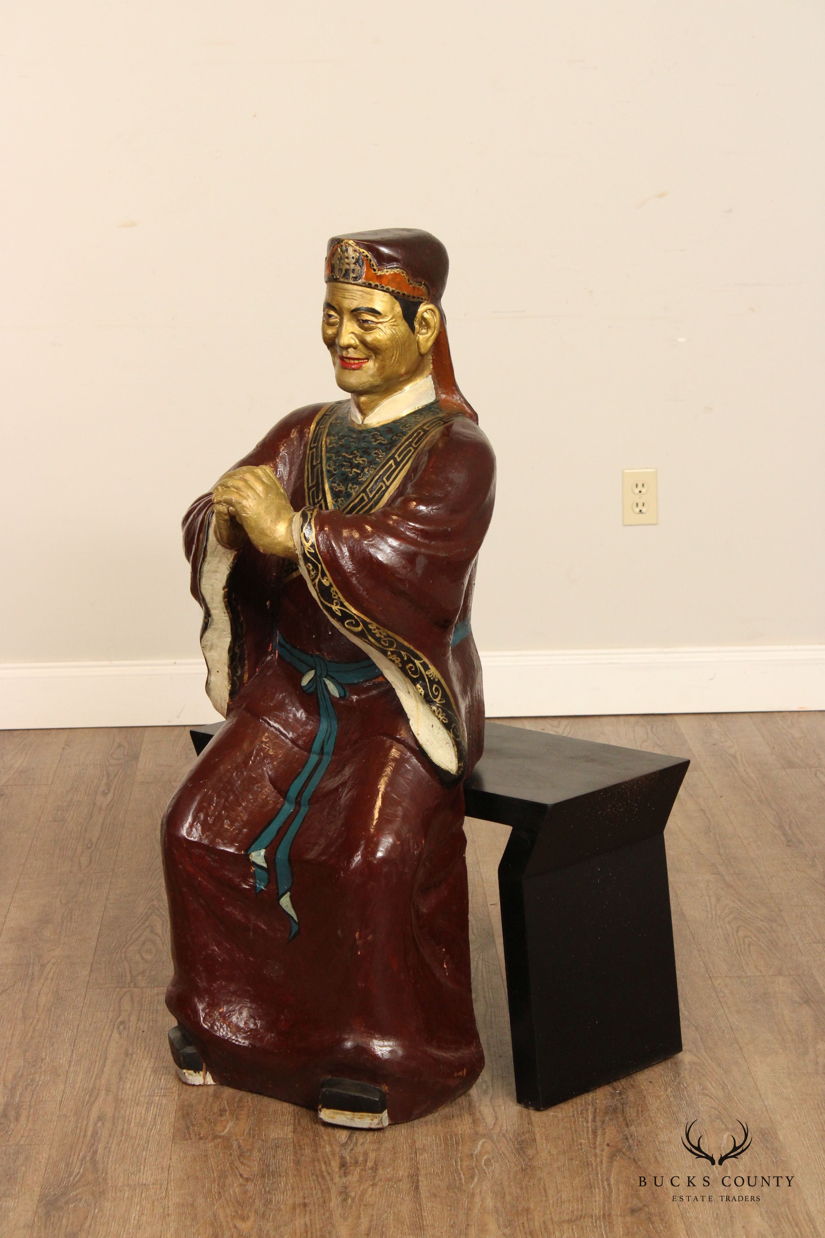 Chinese Polychrome and Gilt Painted Votive Figure