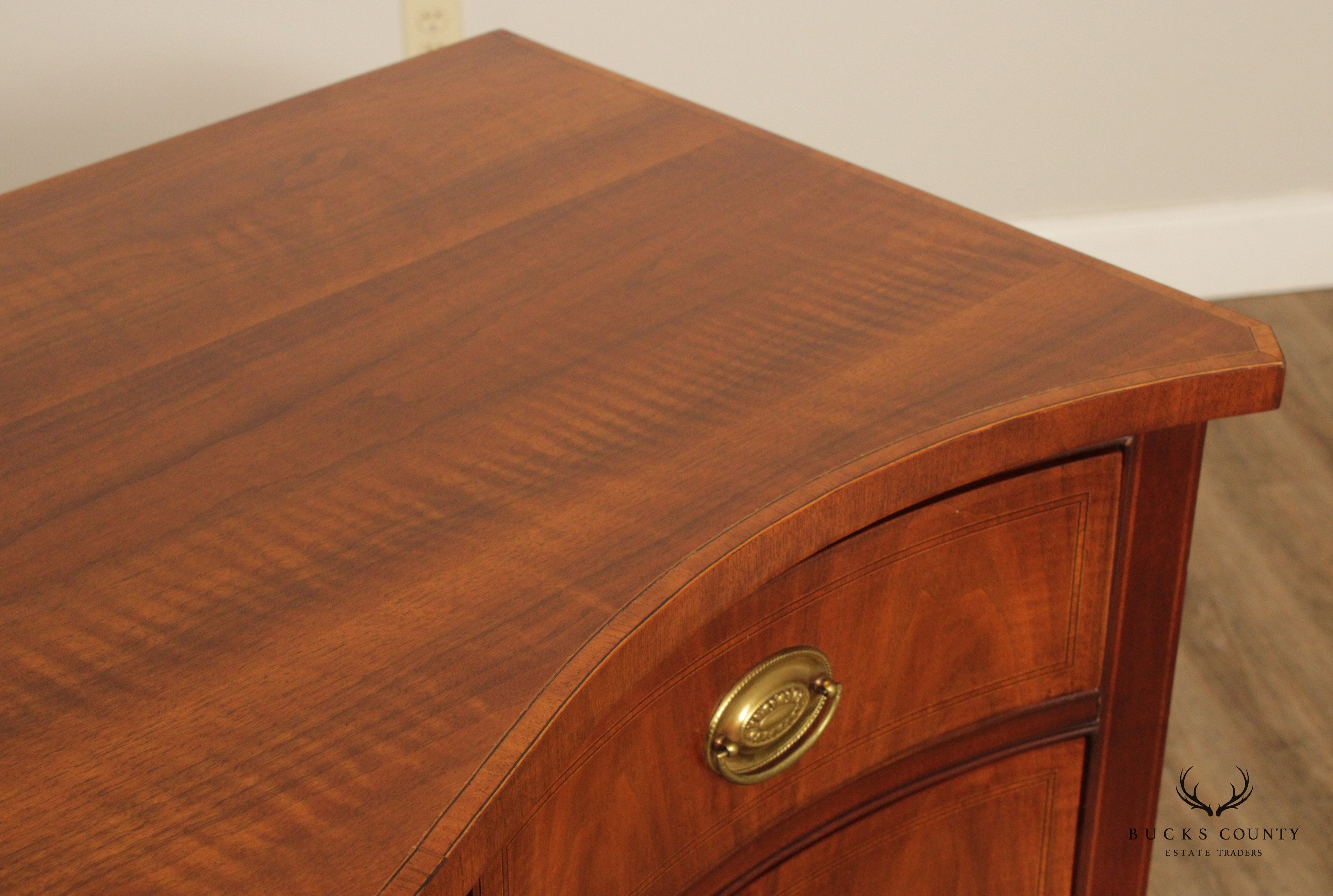 Hepplewhite Style Walnut Serpentine Sideboard by White Furniture