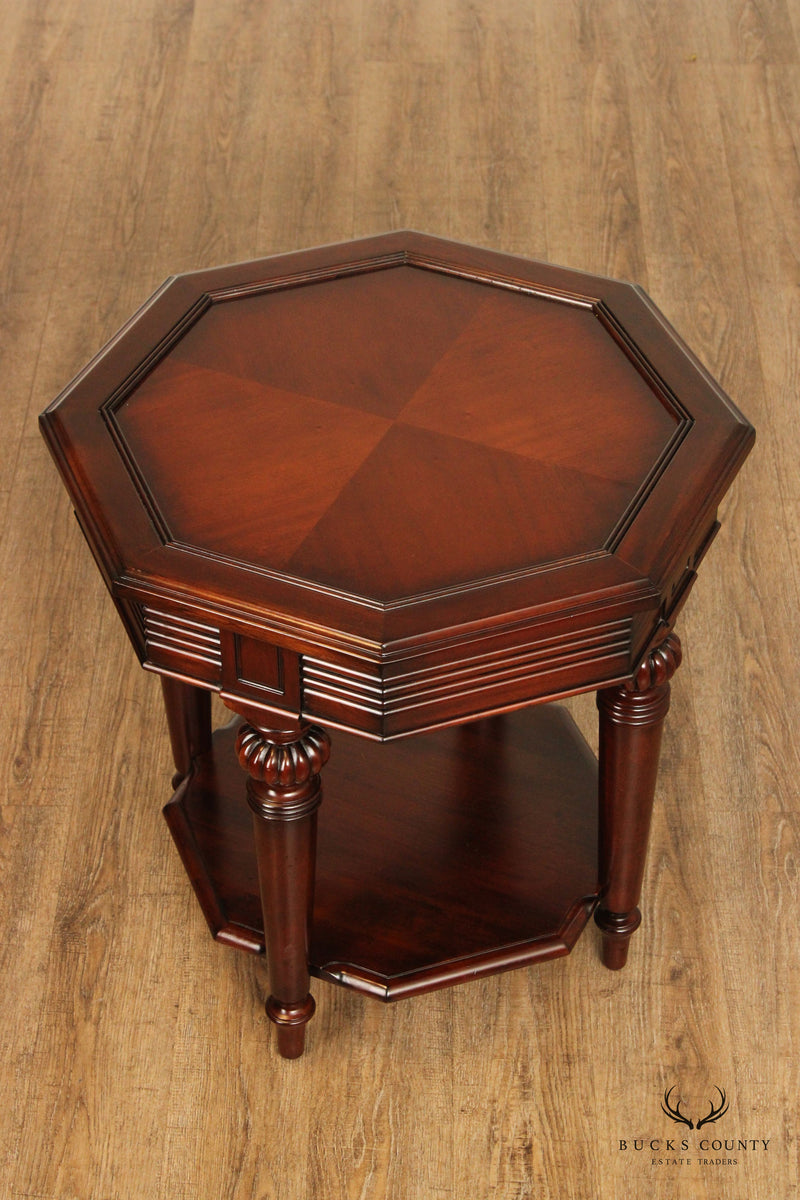 Regency Style Octagonal Two-Tier Mahogany Side Table