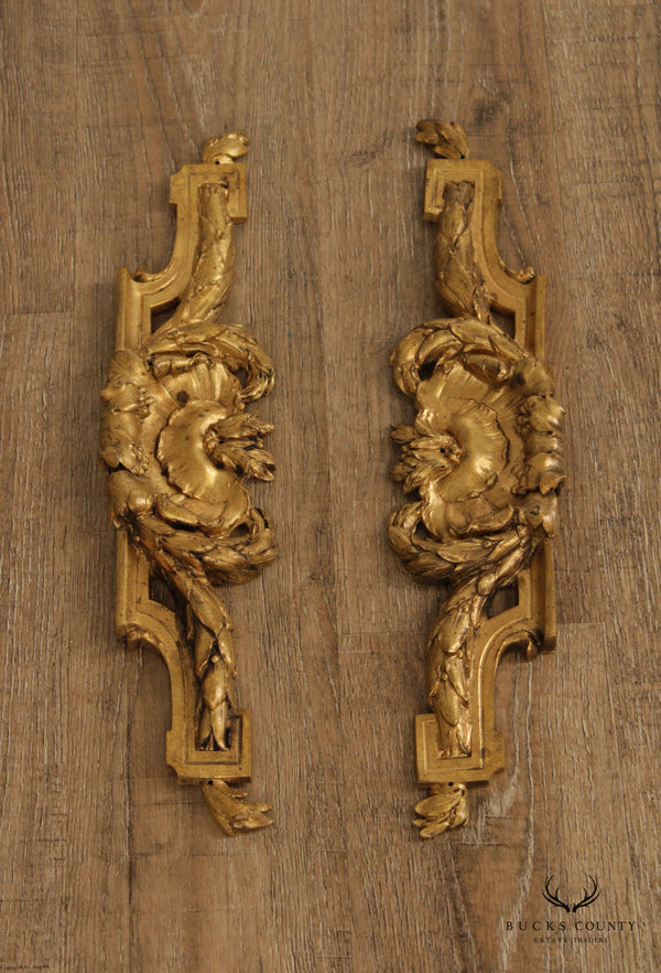 Antique French Louis XV Neoclassical Style Pair of Bonze Ormolu Pieces