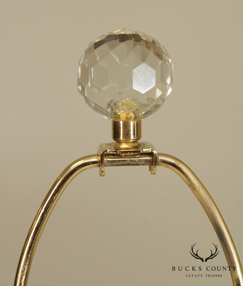 Crystal Baluster Shape Lamp With Brass Base