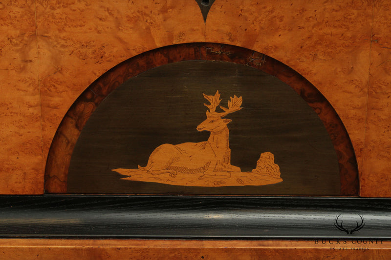 Antique 19th Century Biedermeier Burl Wood Inlaid Chest of Drawers
