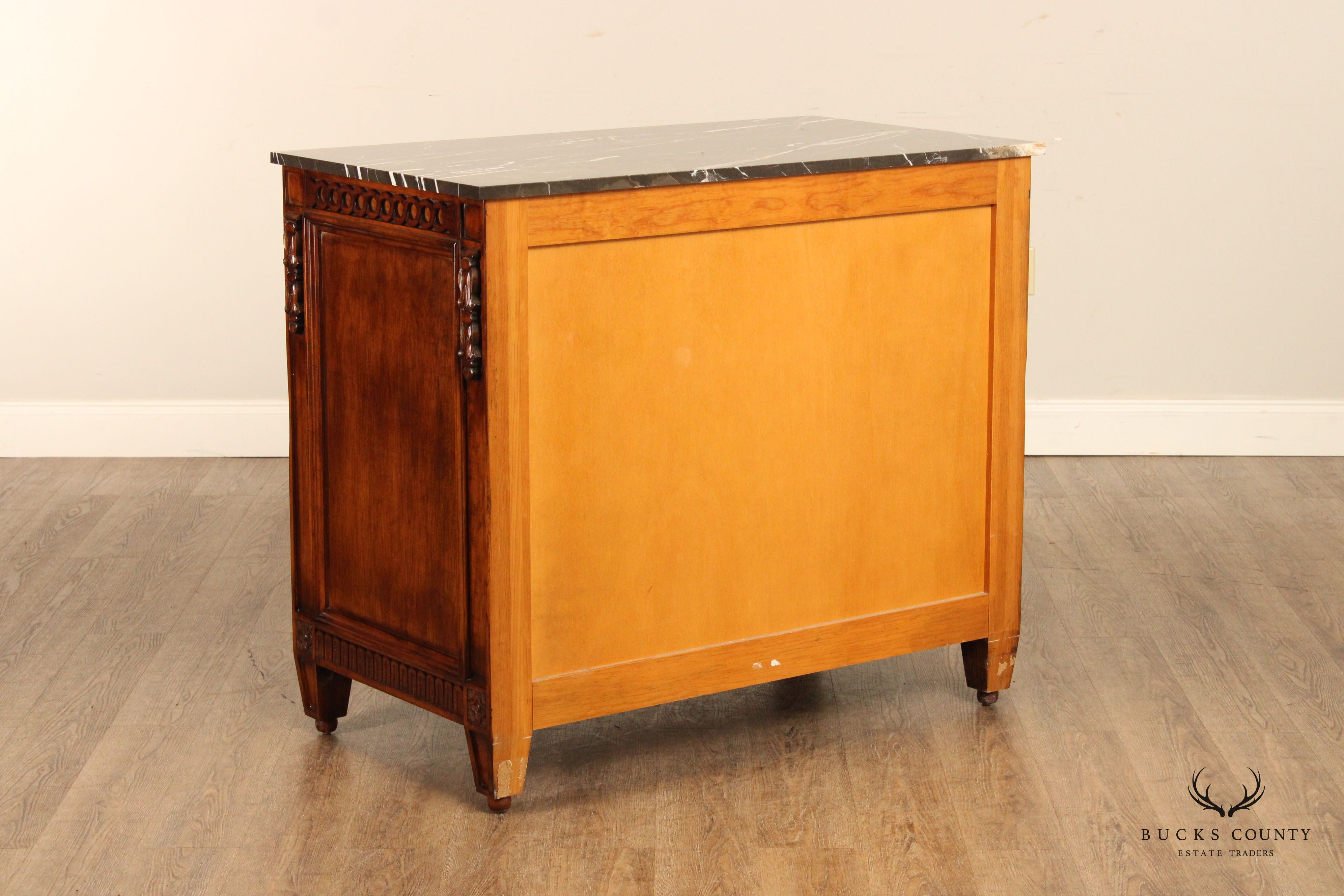 Italian Louis XVI Style Marble Top Chest of Drawers