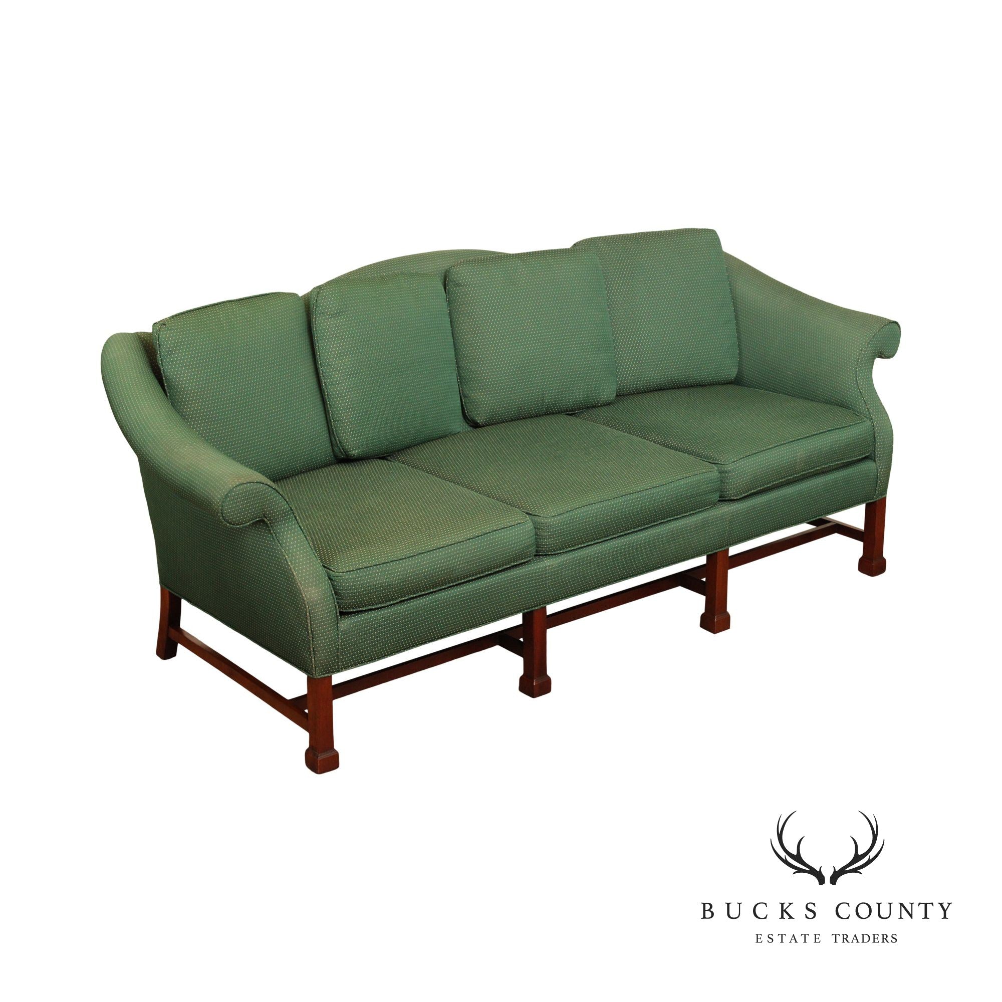 Hickory Chair Chippendale Style Mahogany Camelback Sofa