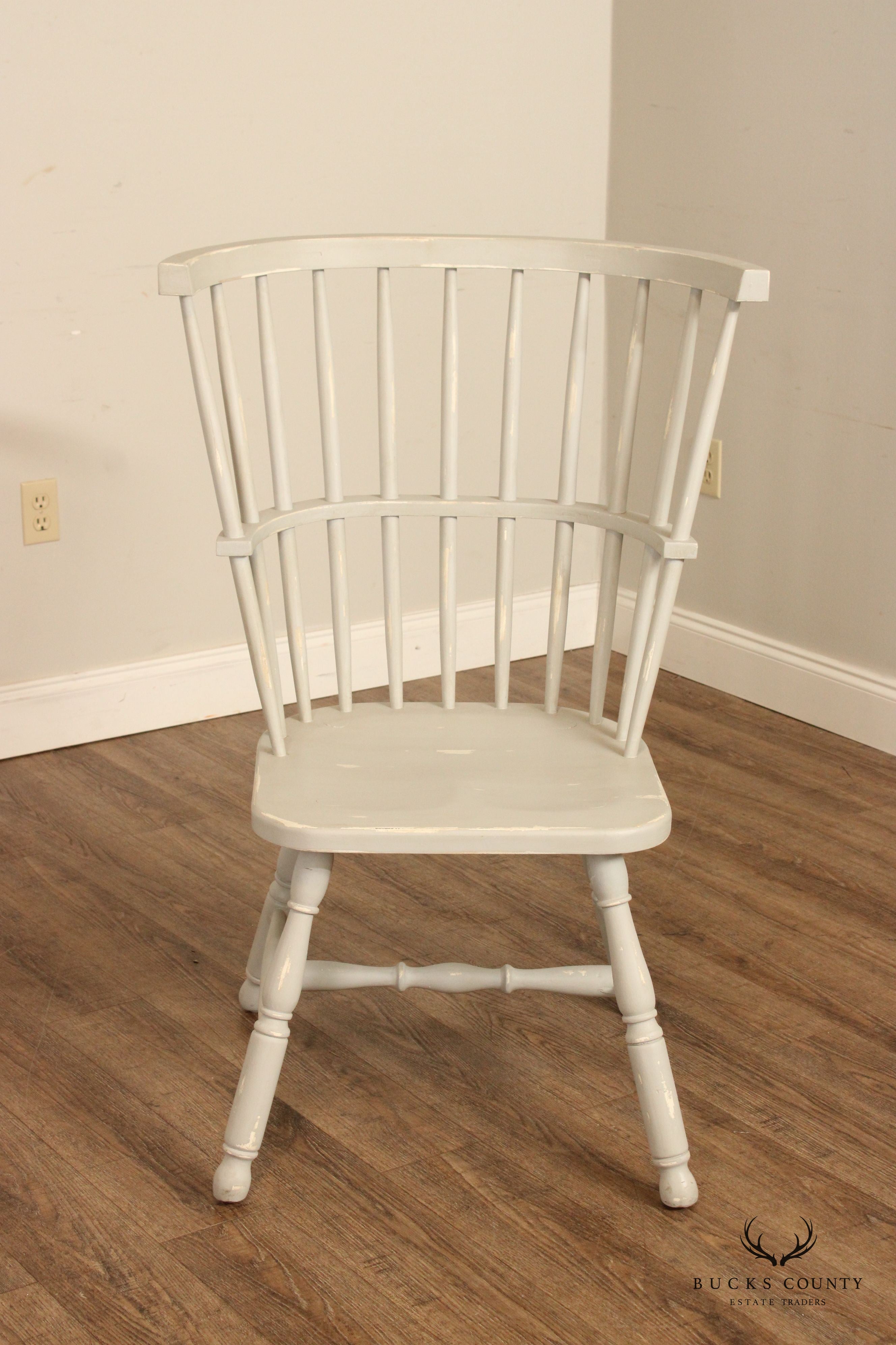 Distress Painted Set Of Four Windsor Dining Chairs