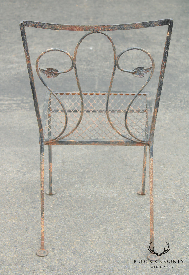 Salterini Vintage Wrought Iron Garden Table + 4 Chairs Dining Set