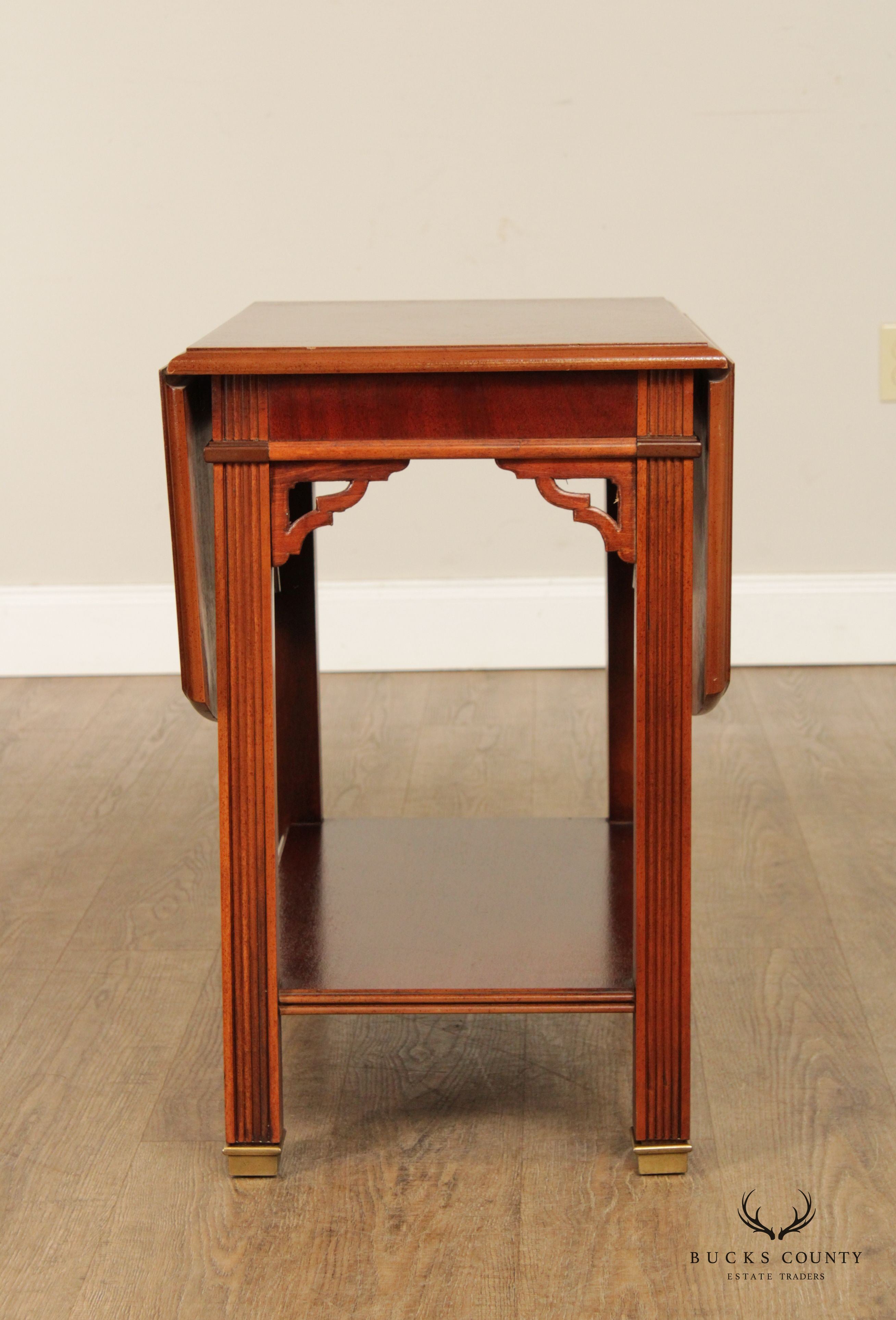 Vintage Chippendale Style Mahogany Drop Leaf Side Table