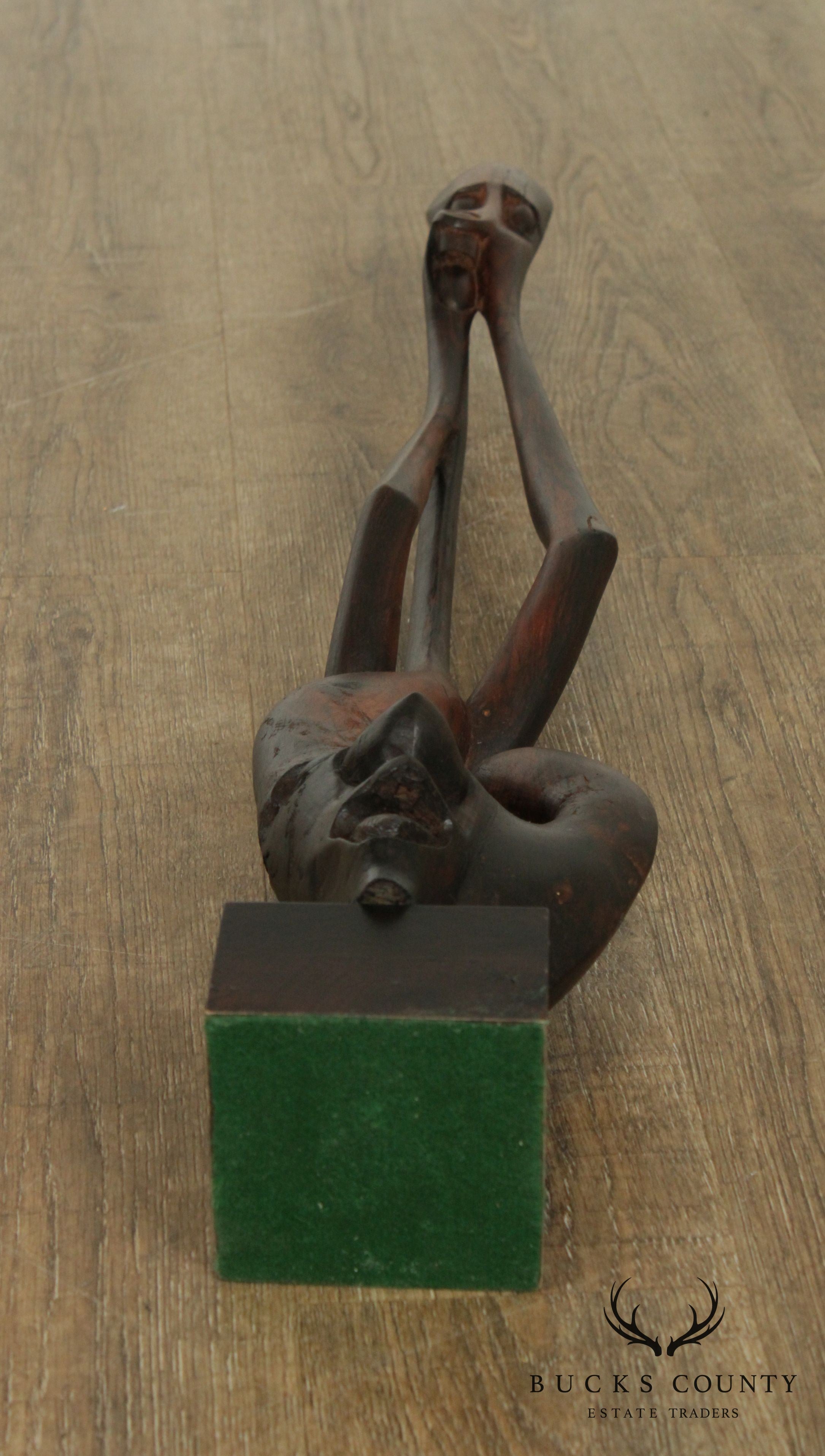 Vintage African Hand Carved Rosewood Sculpture