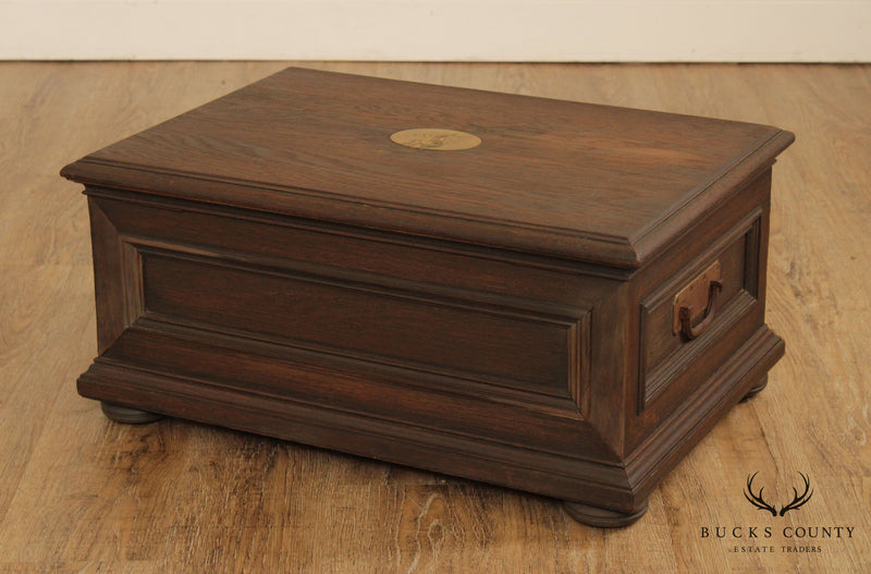 Antique English Oak Silverware Box