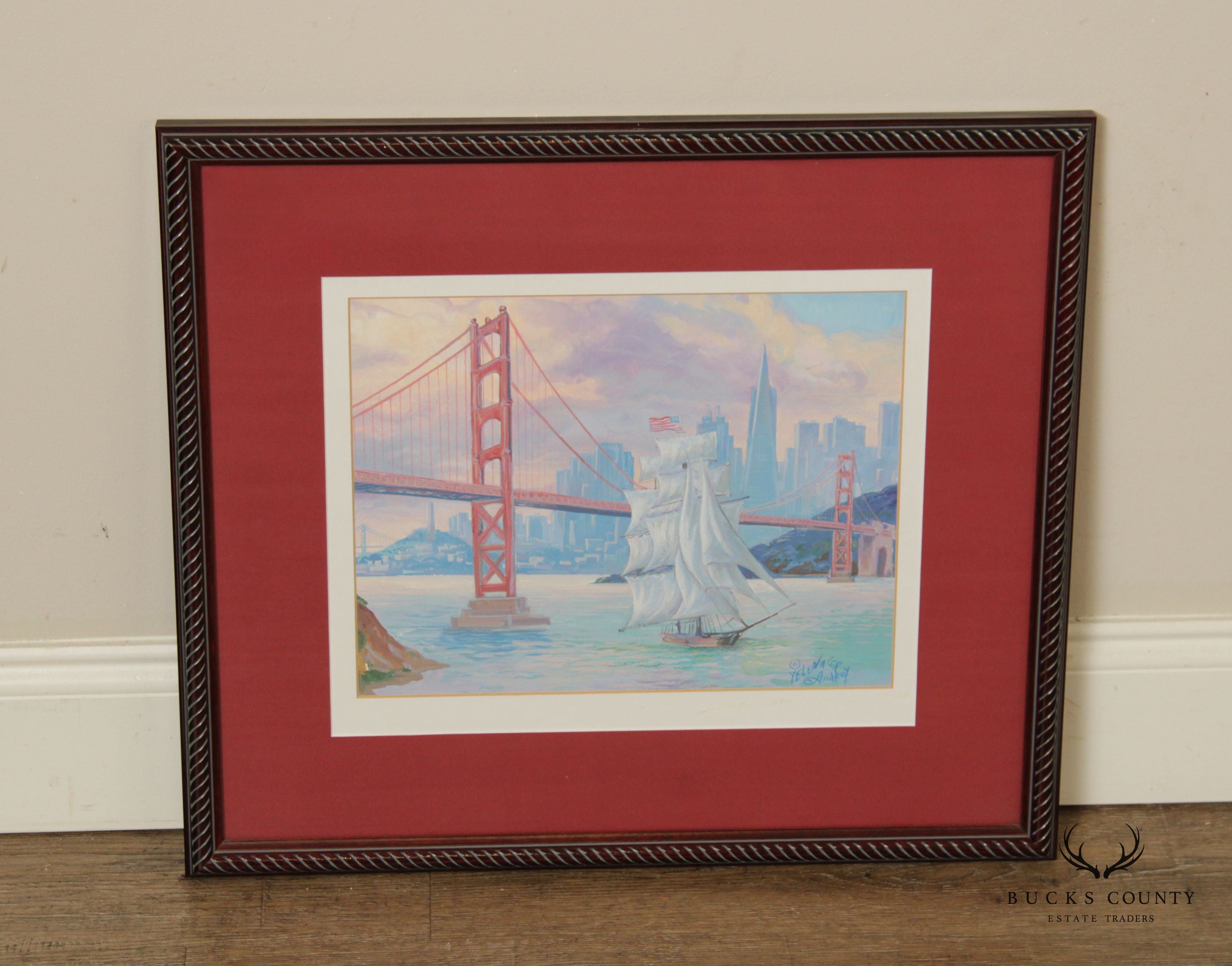 San Francisco Nautical Sail Boat Print by Yelena & Andrey