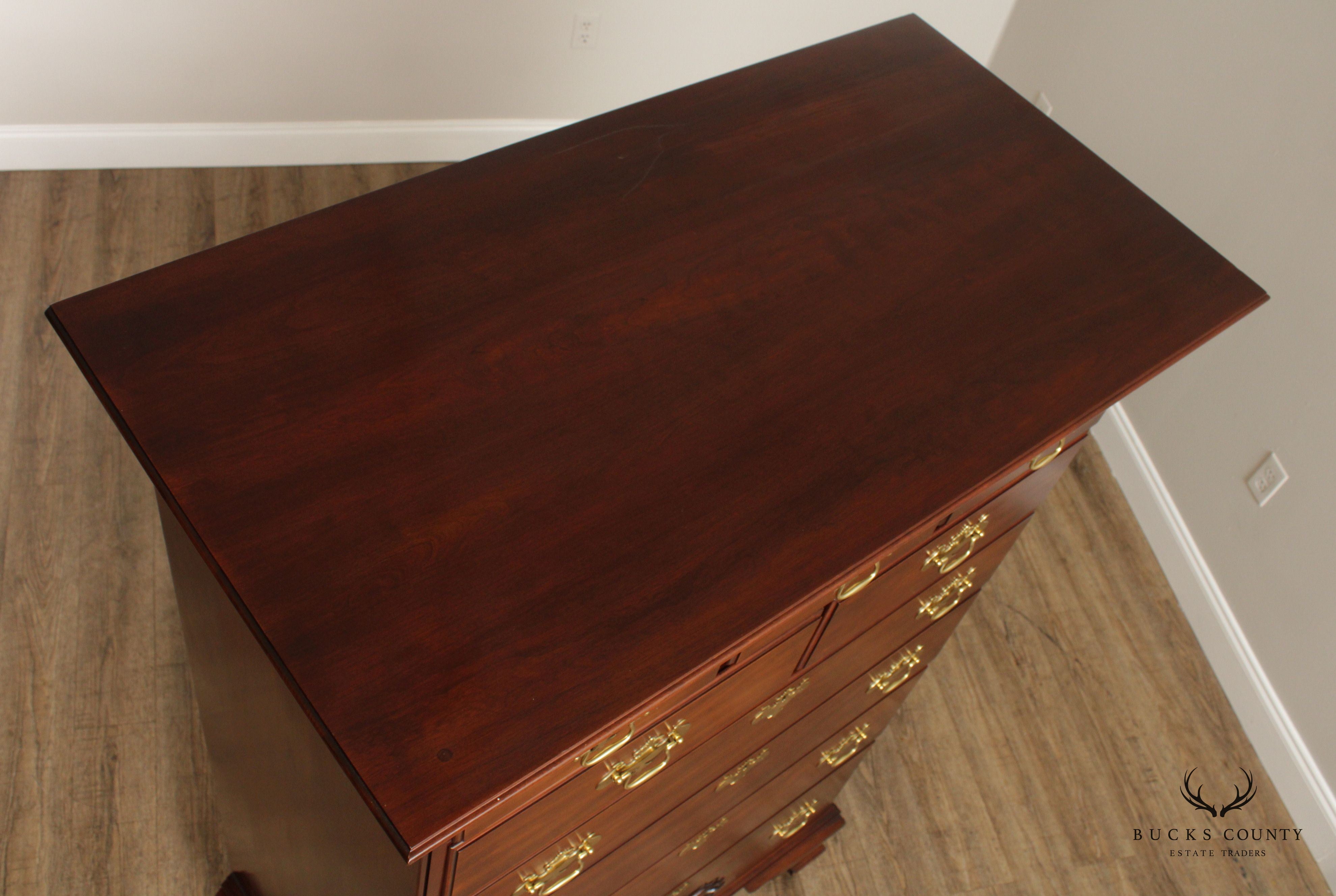 STATTON CHIPPRNDALE STYLE SOLID CHERRY TALL CHEST