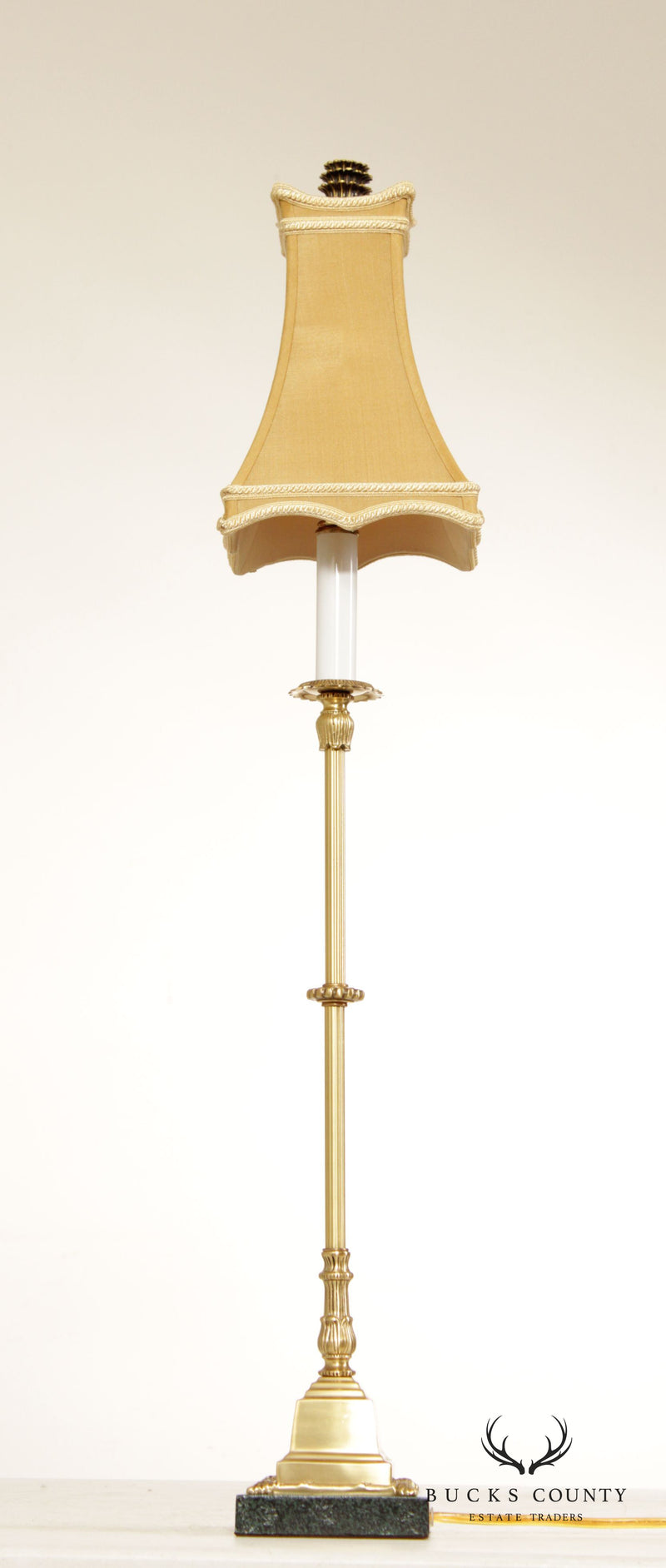 Chelsea House Pair of Brass Candlestick 'Baltusrol' Table Lamps