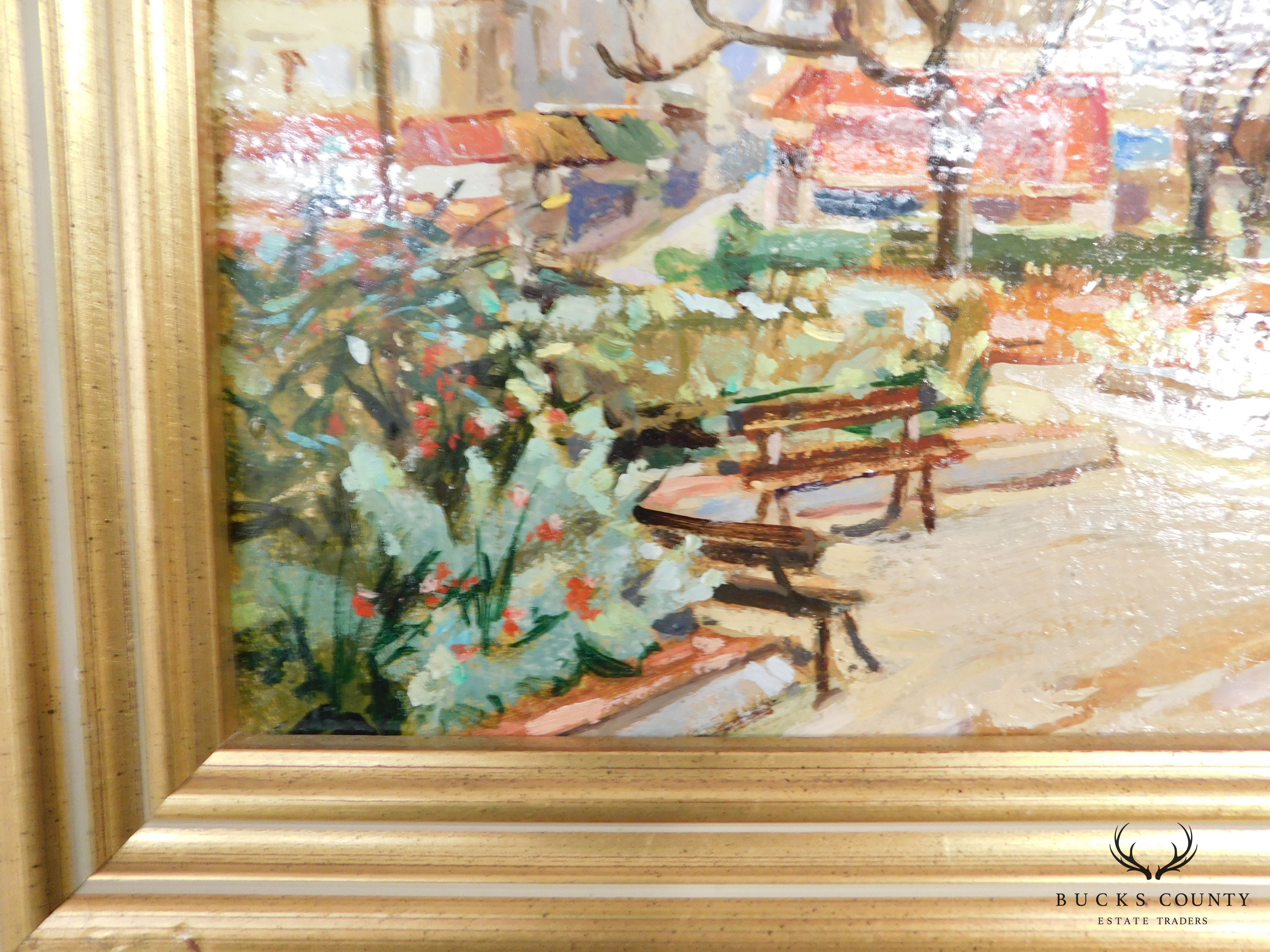 Branislan Zendelski "La Tonnelle II" Paris, Montmartre Oil on Canvas Framed