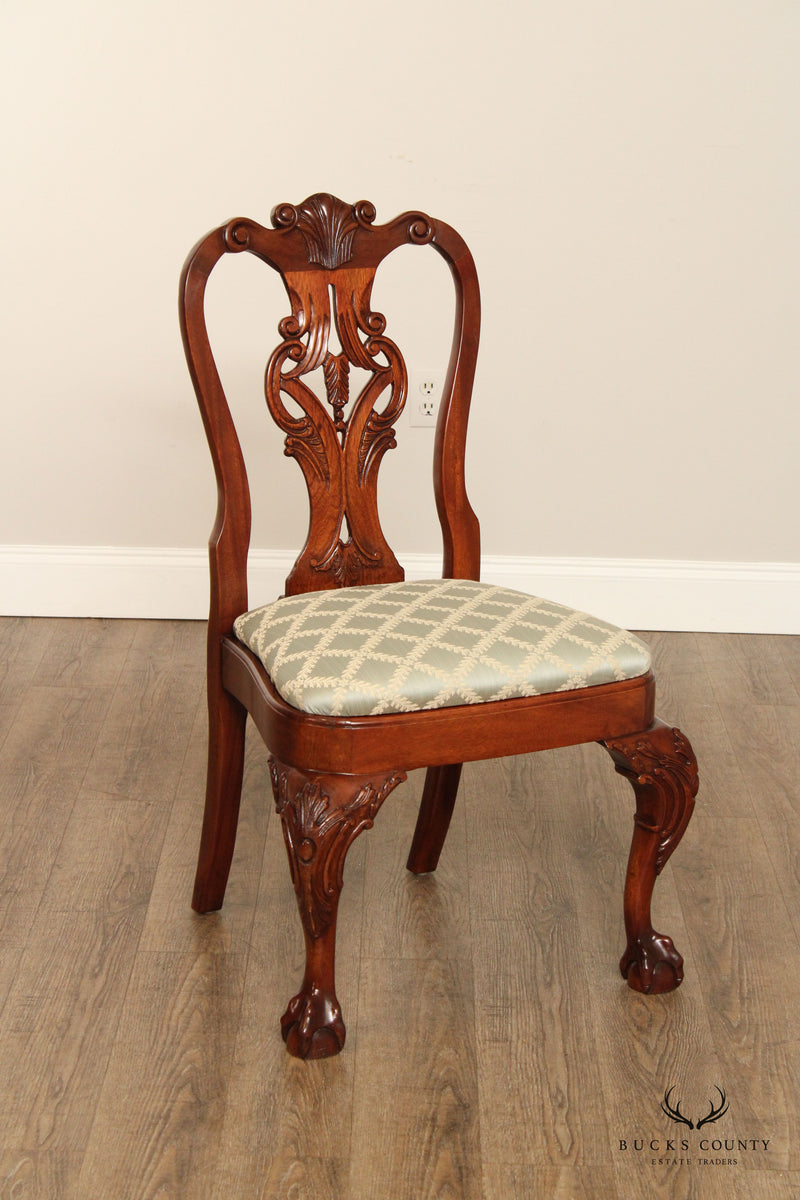 Georgian Style Quality Carved Mahogany Set Of Ten Dining Chairs
