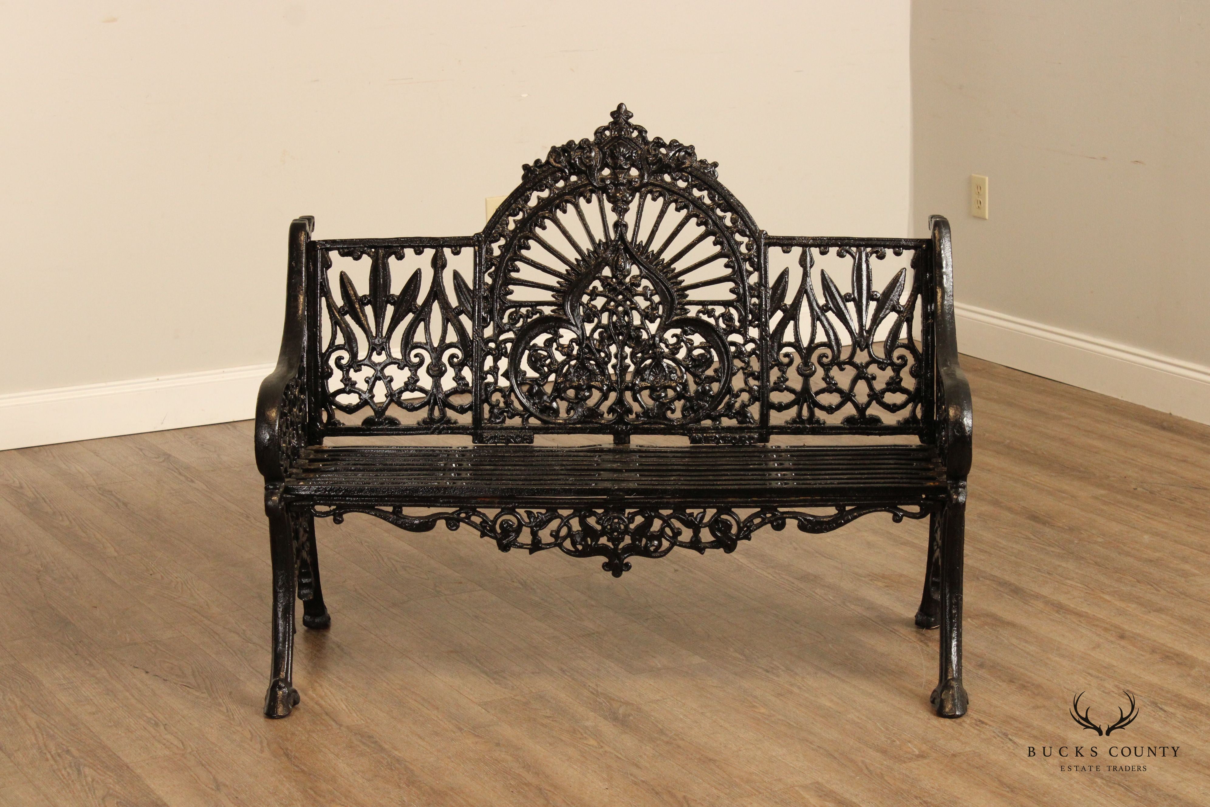 Victorian Style Quality Cast Iron Outdoor Garden Bench