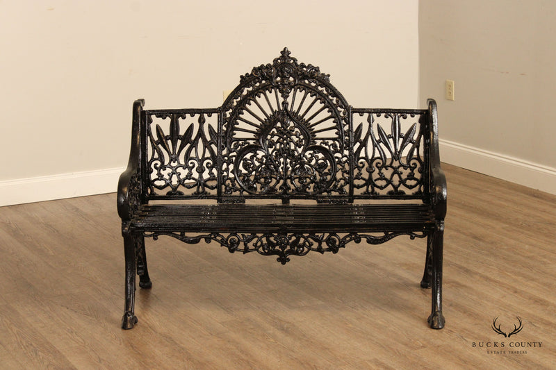 Victorian Style Pair of Quality Cast Iron Outdoor Garden Benches