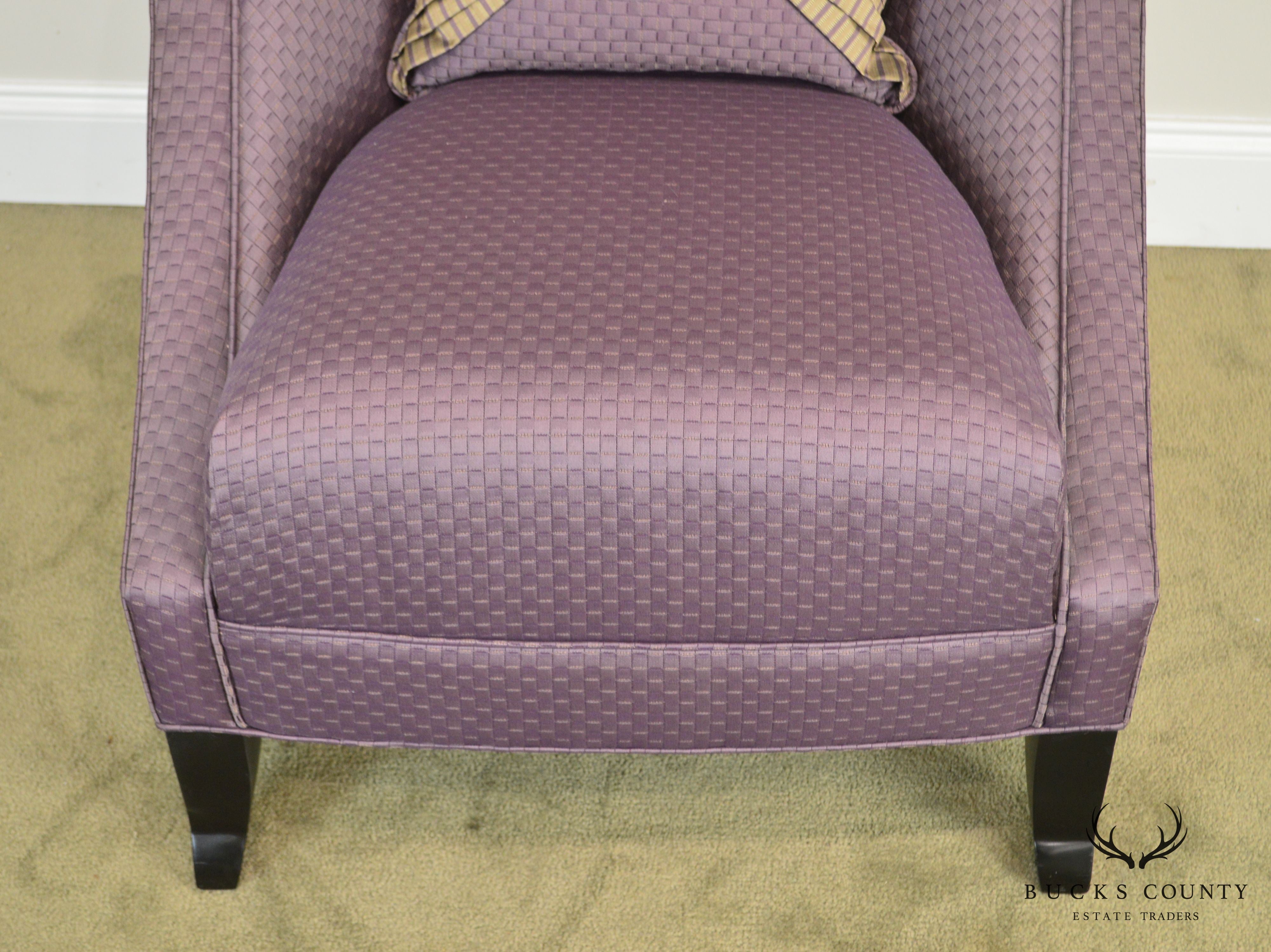 Directional Custom Purple Upholstered Pair of Club Chairs