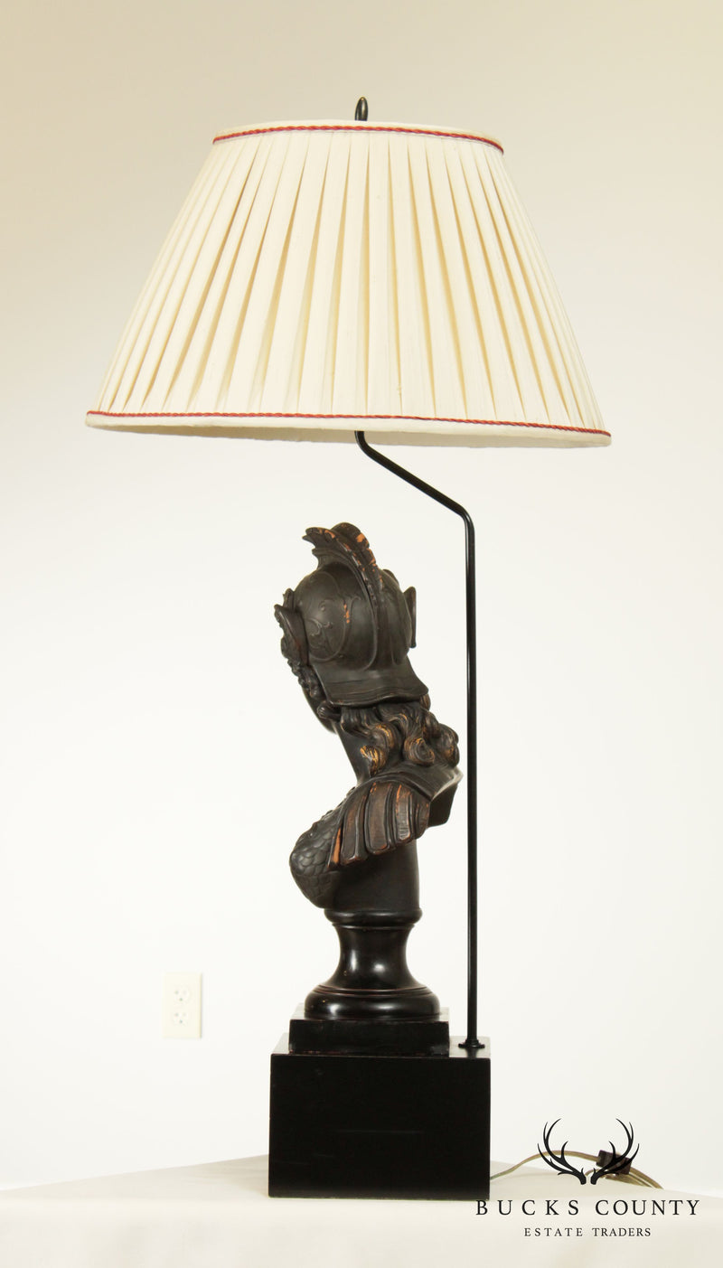 P. Ipsen Kjobenhavn Eneret Danish Terracotta Bust of Mercury Table Lamp