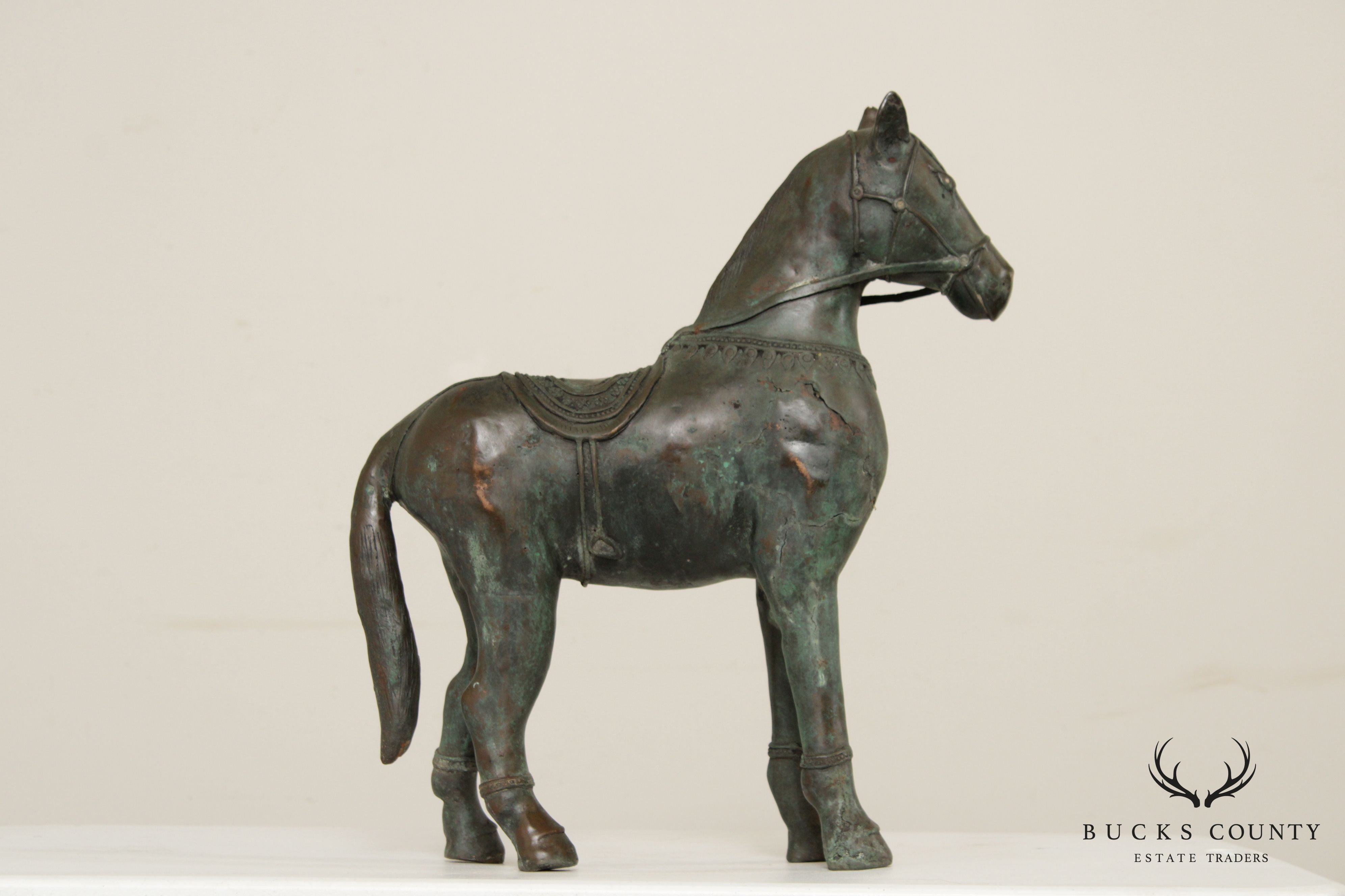 Antique Chinese Tang Style Bronze Horse Statue