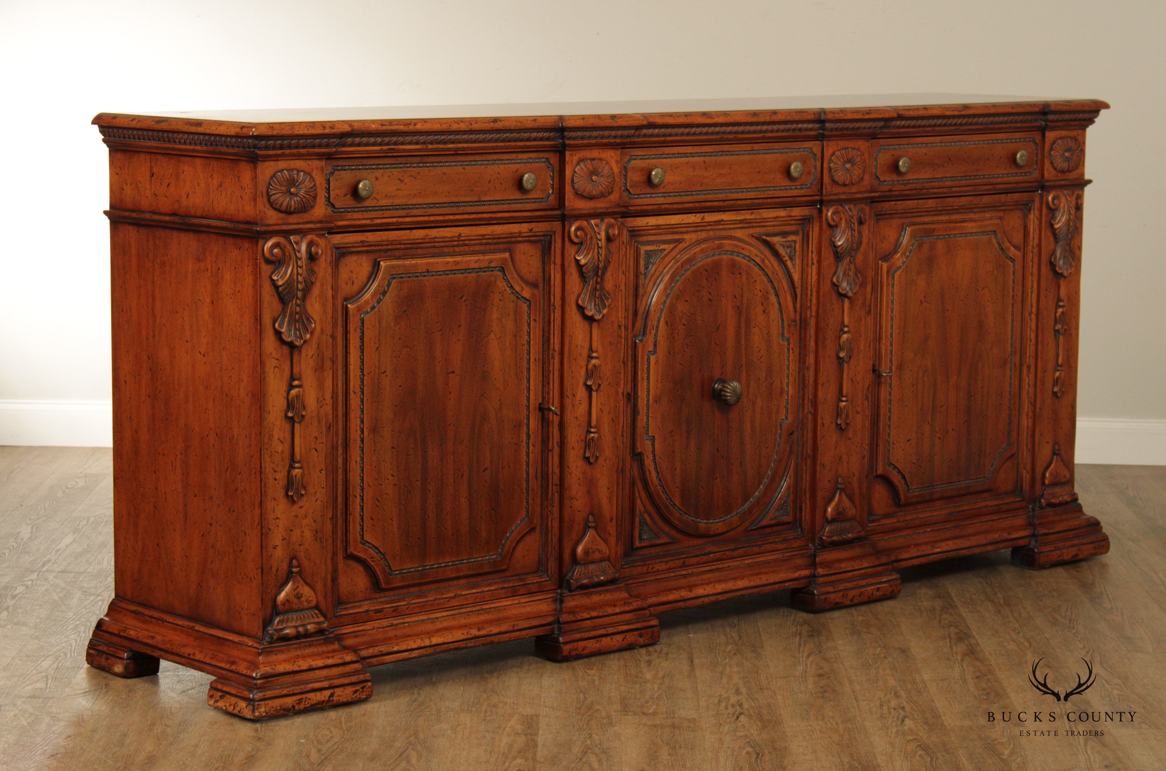 Francesco Molon Italian Renaissance Style Large Sideboard (B)