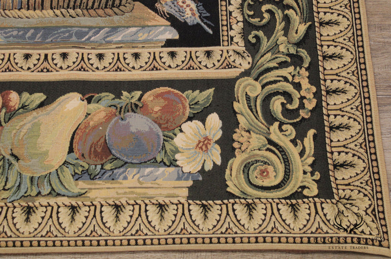 French Country Style Handmade Tapestry, Fruit Basket Birds and Butterflies