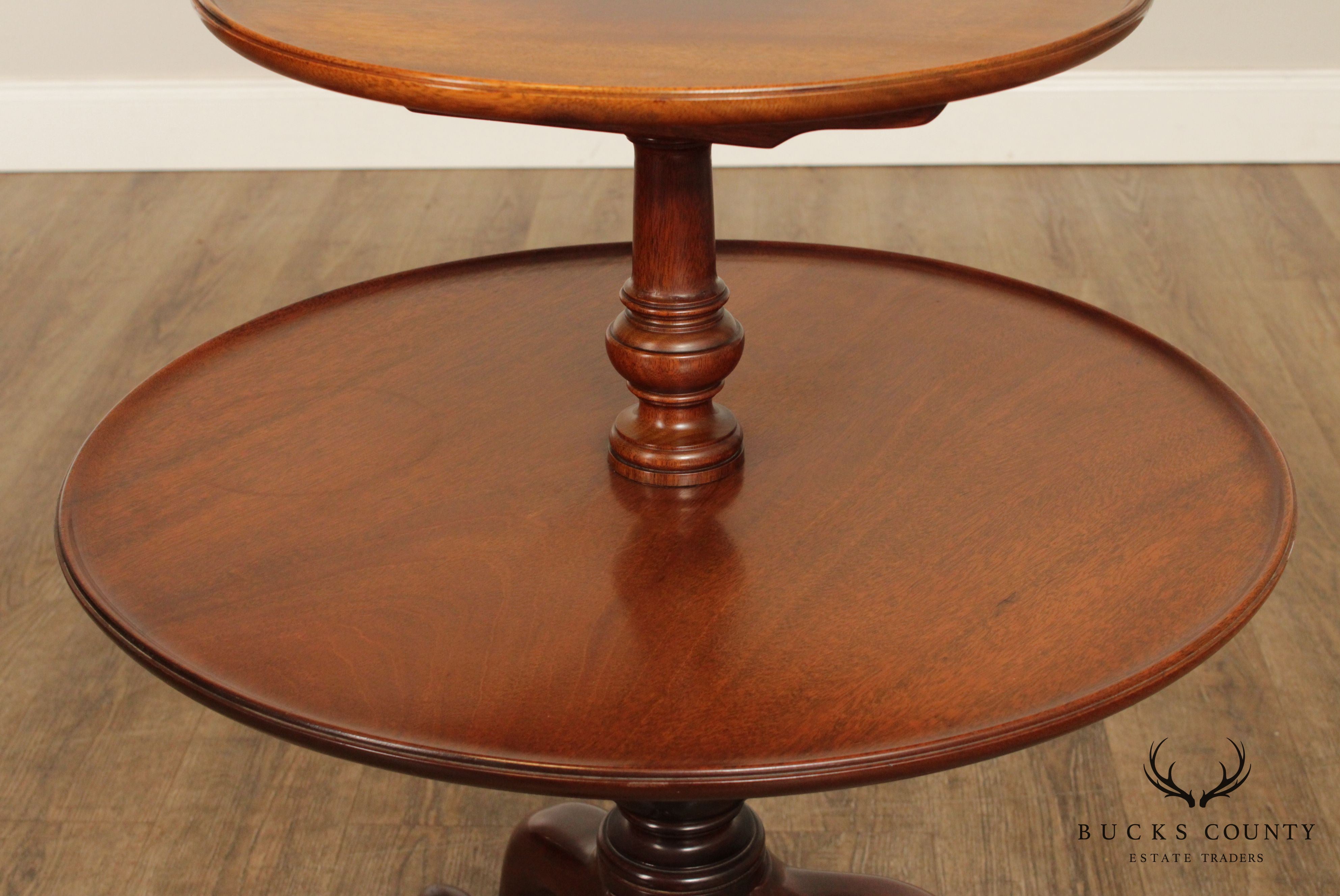 Kittinger Mahogany Queen Anne 2 Tier Dumbwaiter Side Table